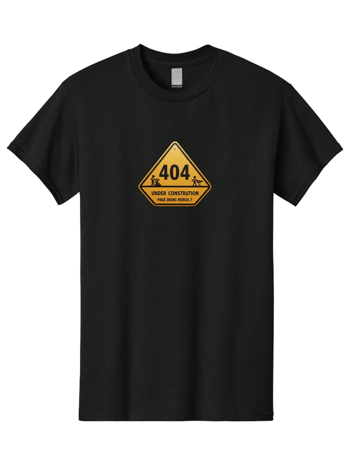 404-Under-Constrution Men'S Graphic Tee, 100% Cotton, Comfortable Casual Summer Wear, Machine Washable, 404 Error Page, Under Construction Sign, Website Maintenance, Web Development, Page Not Found, Website Under Repair, Construction Workers, Baa112 8