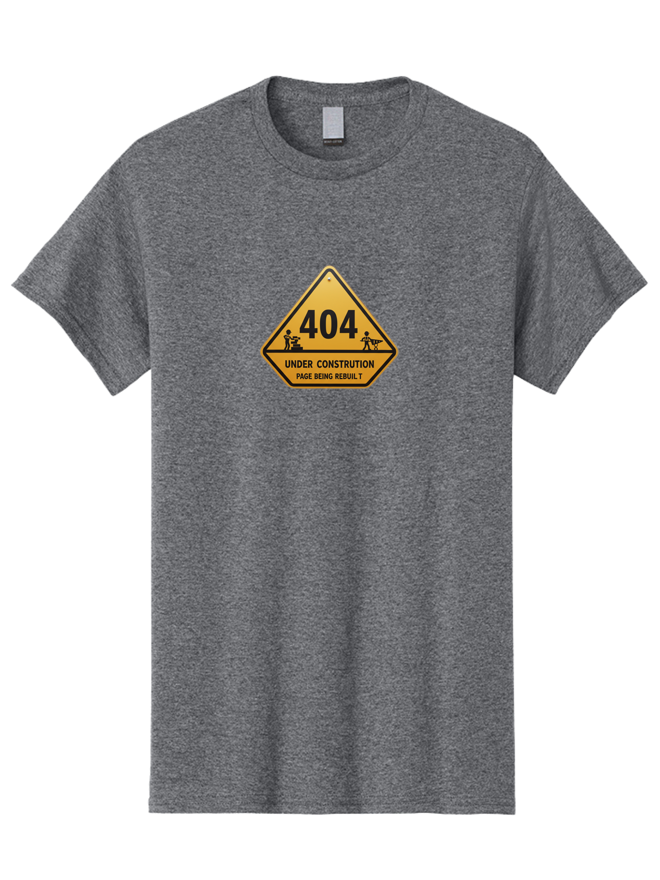 404-Under-Constrution Men'S Graphic Tee, 100% Cotton, Comfortable Casual Summer Wear, Machine Washable, 404 Error Page, Under Construction Sign, Website Maintenance, Web Development, Page Not Found, Website Under Repair, Construction Workers, Baa112 21