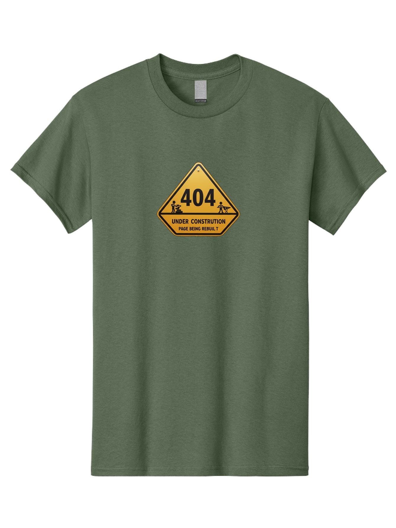 404-Under-Constrution Men'S Graphic Tee, 100% Cotton, Comfortable Casual Summer Wear, Machine Washable, 404 Error Page, Under Construction Sign, Website Maintenance, Web Development, Page Not Found, Website Under Repair, Construction Workers, Baa112 11