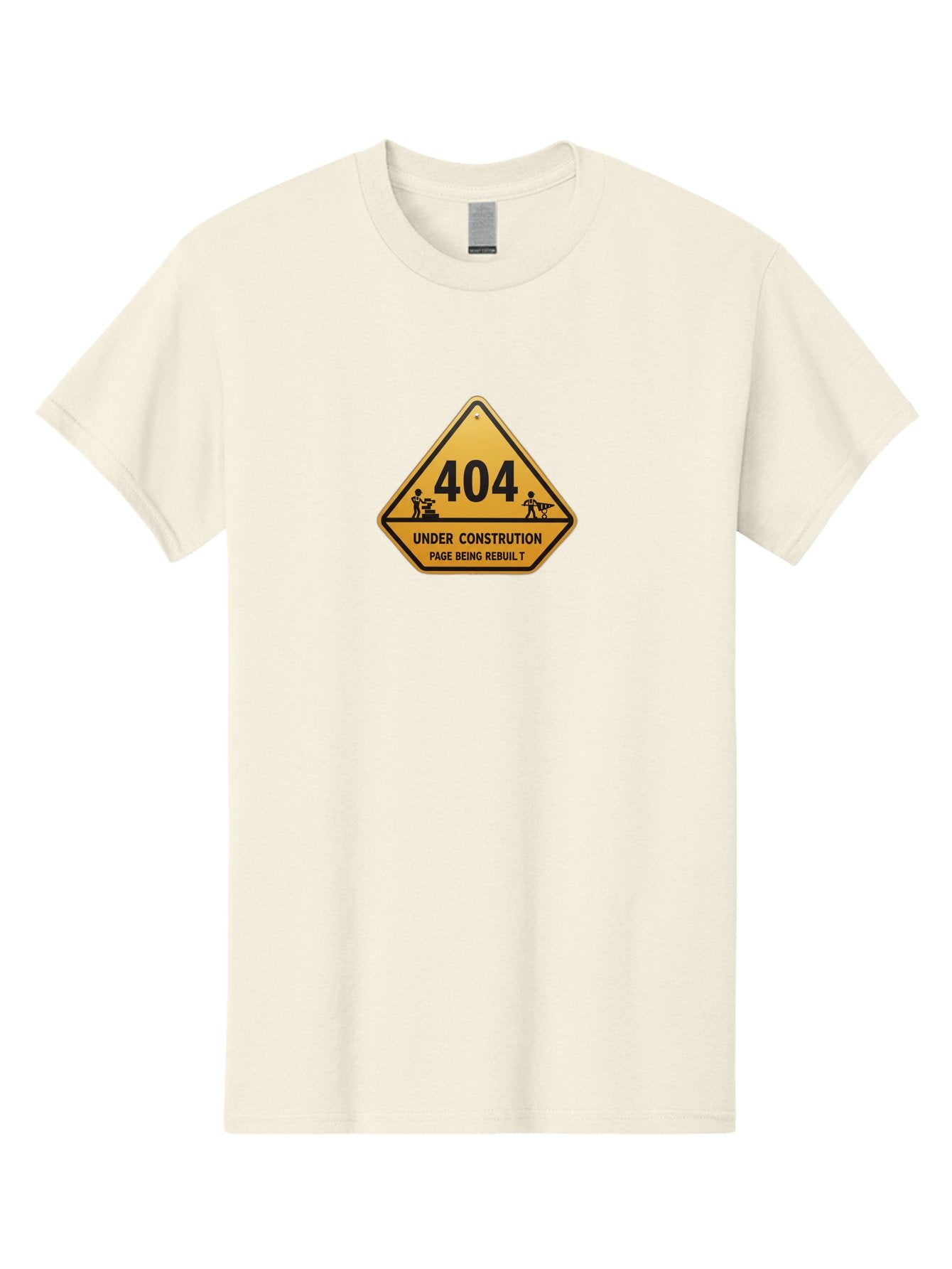 404-Under-Constrution Men'S Graphic Tee, 100% Cotton, Comfortable Casual Summer Wear, Machine Washable, 404 Error Page, Under Construction Sign, Website Maintenance, Web Development, Page Not Found, Website Under Repair, Construction Workers, Baa112 4