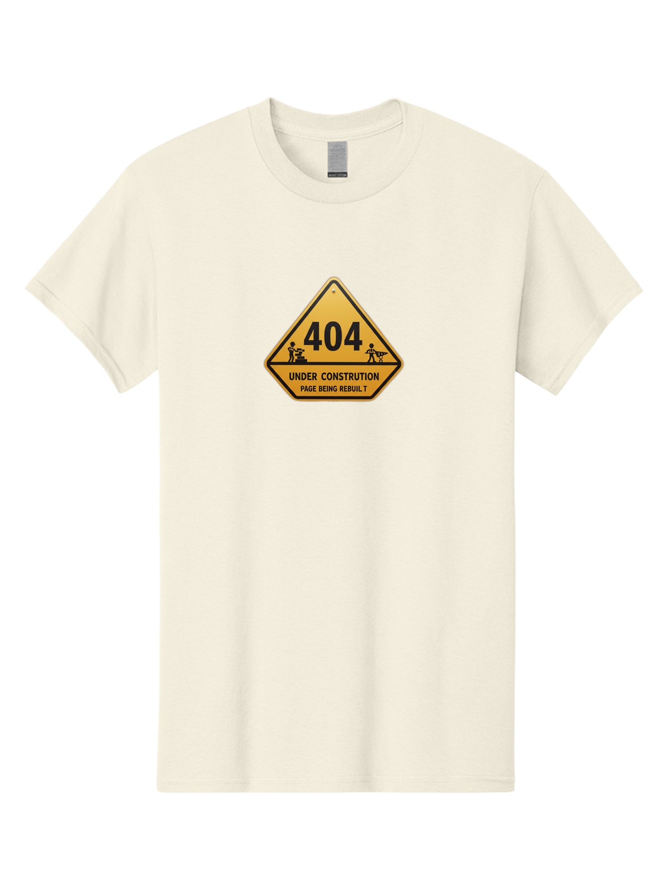 404-Under-Constrution Men'S Graphic Tee, 100% Cotton, Comfortable Casual Summer Wear, Machine Washable, 404 Error Page, Under Construction Sign, Website Maintenance, Web Development, Page Not Found, Website Under Repair, Construction Workers, Baa112 23