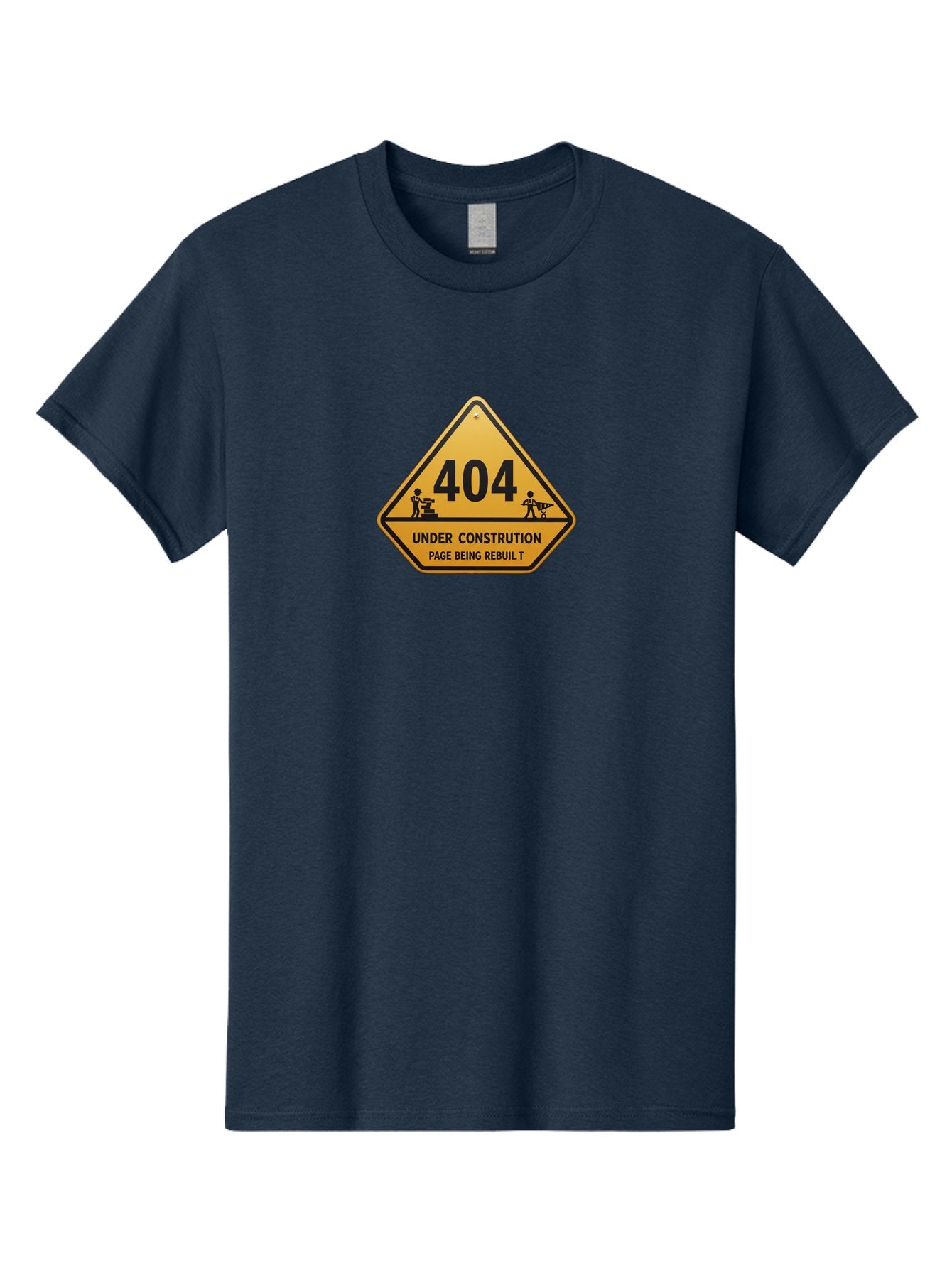 404-Under-Constrution Men'S Graphic Tee, 100% Cotton, Comfortable Casual Summer Wear, Machine Washable, 404 Error Page, Under Construction Sign, Website Maintenance, Web Development, Page Not Found, Website Under Repair, Construction Workers, Baa112 15