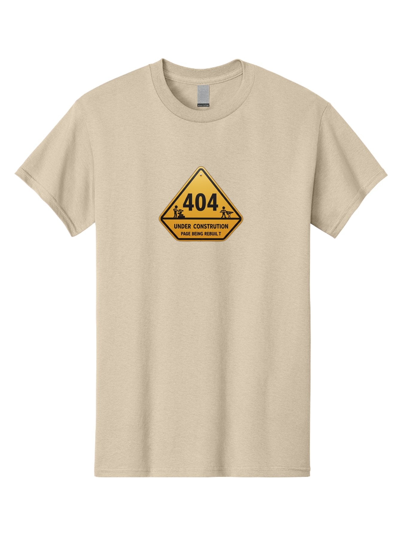 404-Under-Constrution Men'S Graphic Tee, 100% Cotton, Comfortable Casual Summer Wear, Machine Washable, 404 Error Page, Under Construction Sign, Website Maintenance, Web Development, Page Not Found, Website Under Repair, Construction Workers, Baa112 12