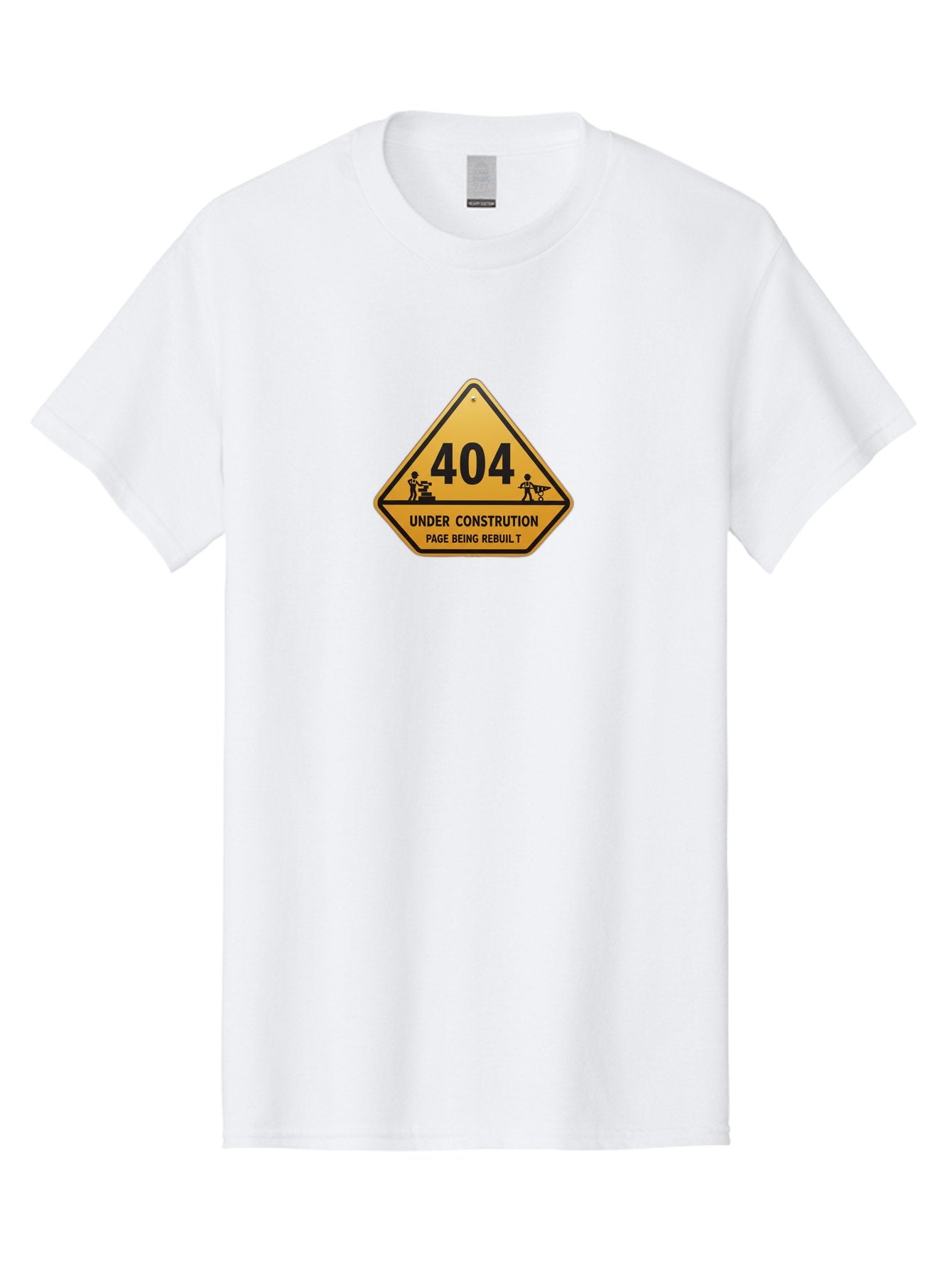 404-Under-Constrution Men'S Graphic Tee, 100% Cotton, Comfortable Casual Summer Wear, Machine Washable, 404 Error Page, Under Construction Sign, Website Maintenance, Web Development, Page Not Found, Website Under Repair, Construction Workers, Baa112 10
