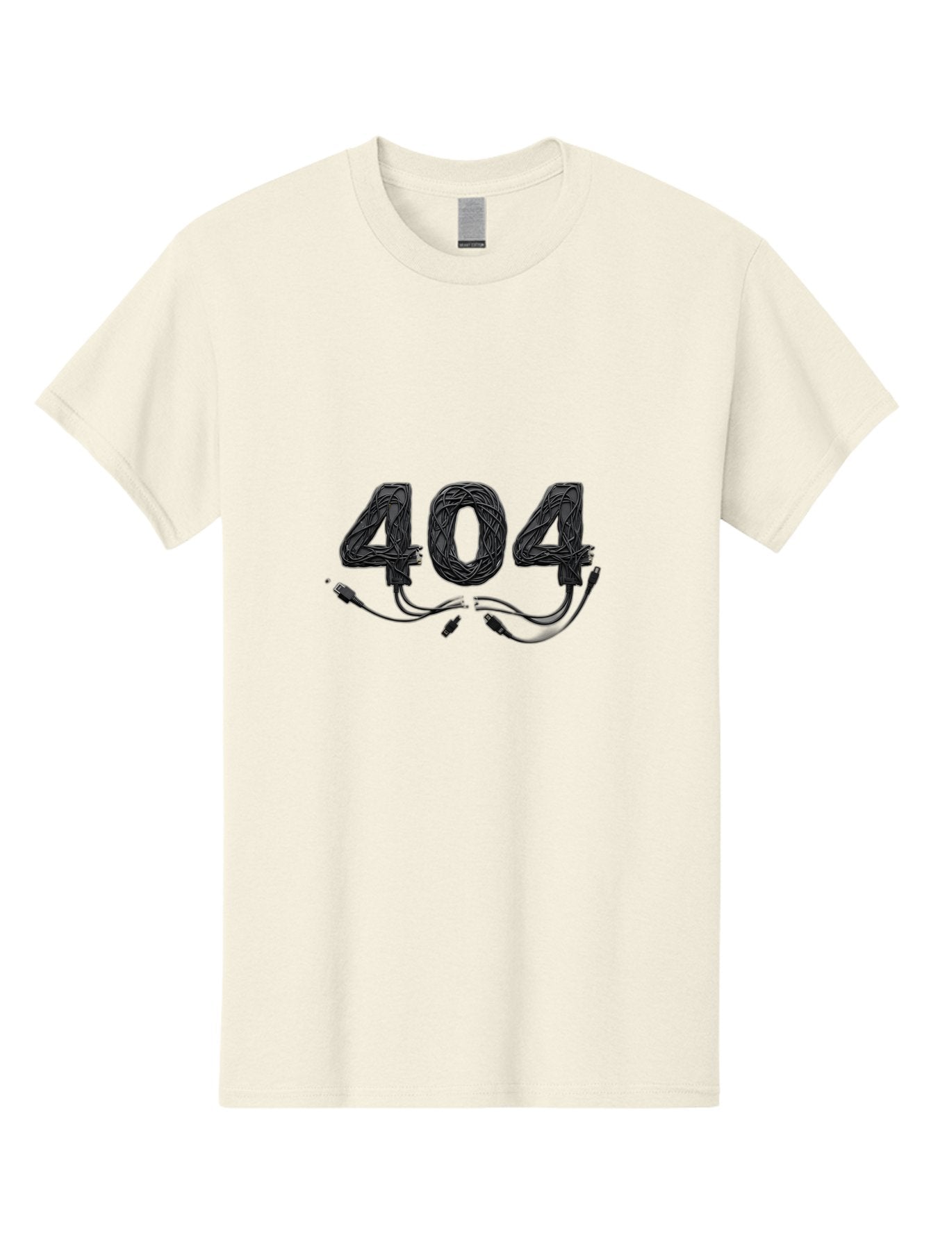 404 Men'S Graphic Tee, 100% Cotton, Comfortable Casual Summer Wear, Machine Washable, 404 Error, Tangled Wires, Cable Mess, Connectivity Issue, Network Problem, Error Message, Digital Glitch, Technology Failure Baa113