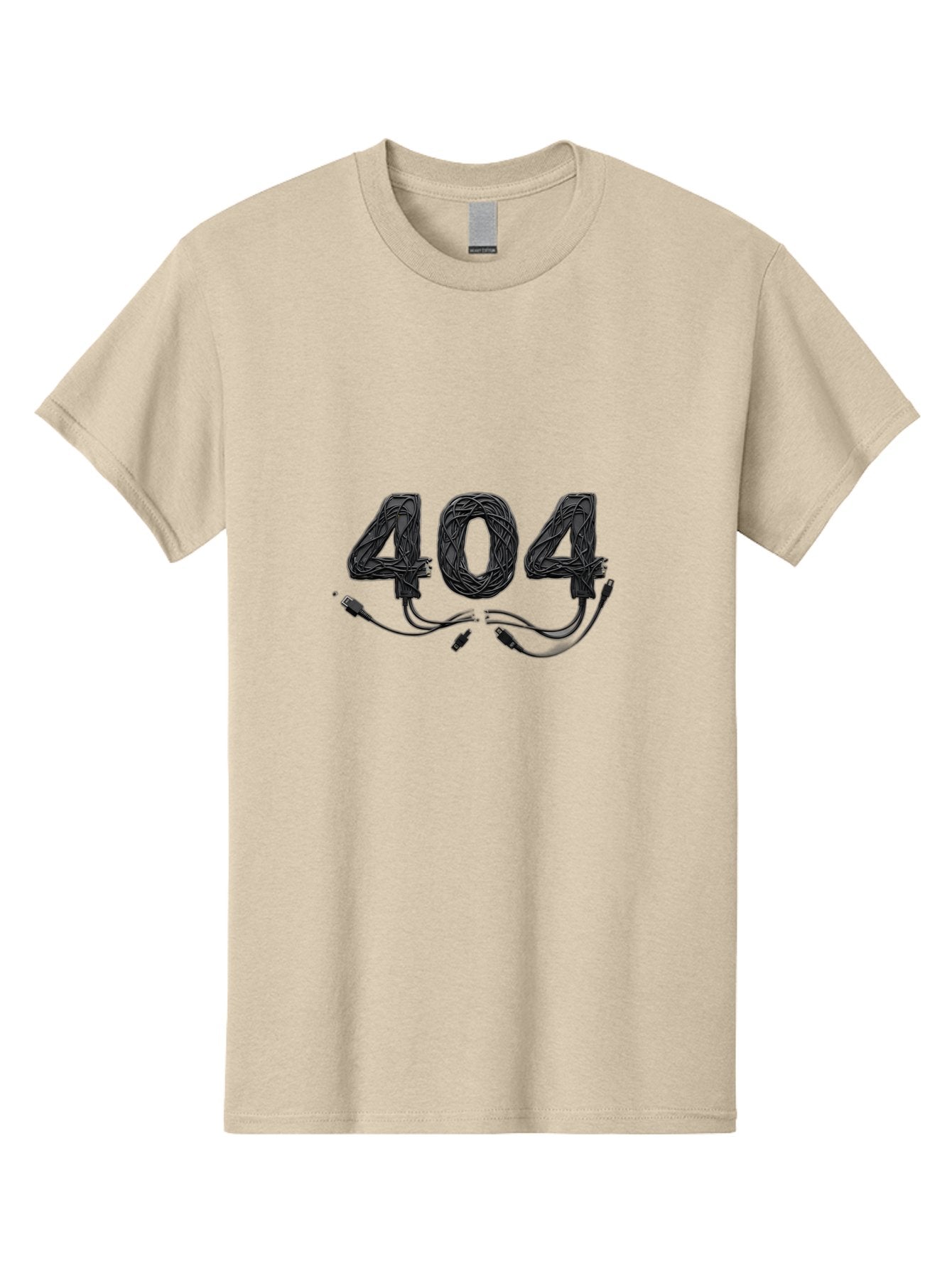 404 Men'S Graphic Tee, 100% Cotton, Comfortable Casual Summer Wear, Machine Washable, 404 Error, Tangled Wires, Cable Mess, Connectivity Issue, Network Problem, Error Message, Digital Glitch, Technology Failure Baa113 15