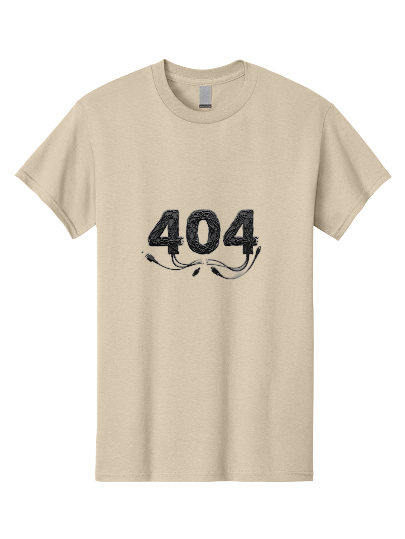 404 Men'S Graphic Tee, 100% Cotton, Comfortable Casual Summer Wear, Machine Washable, 404 Error, Tangled Wires, Cable Mess, Connectivity Issue, Network Problem, Error Message, Digital Glitch, Technology Failure Baa113