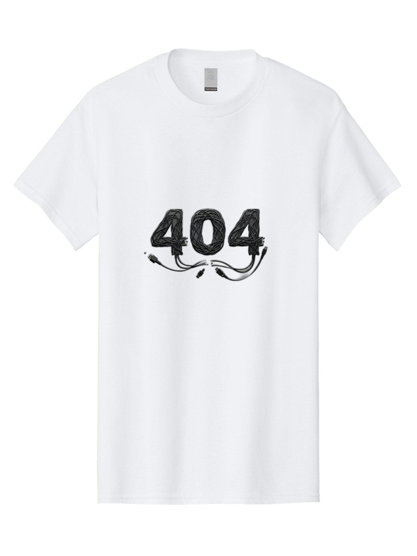 404 Men'S Graphic Tee, 100% Cotton, Comfortable Casual Summer Wear, Machine Washable, 404 Error, Tangled Wires, Cable Mess, Connectivity Issue, Network Problem, Error Message, Digital Glitch, Technology Failure Baa113 9