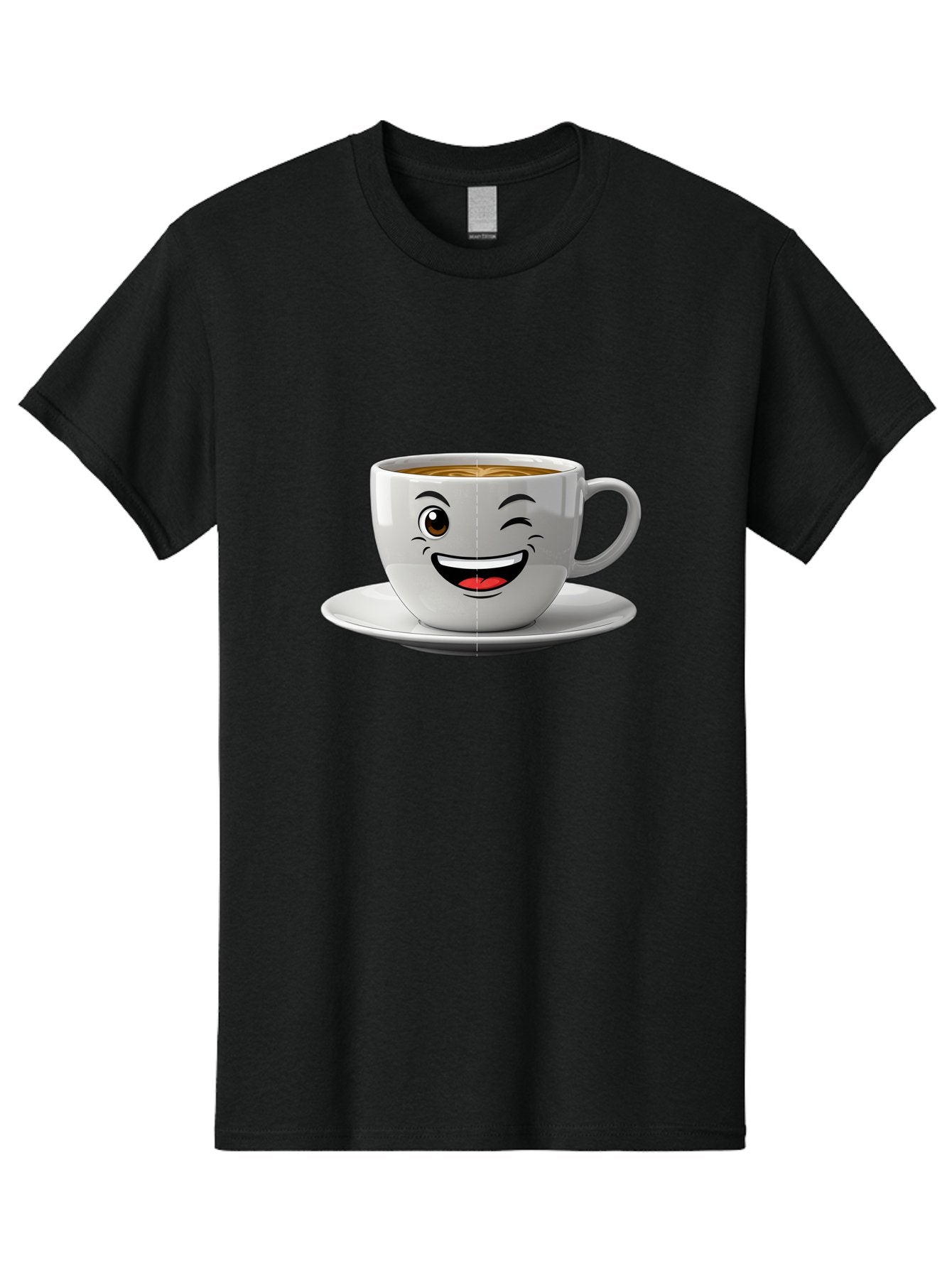 Coffee-Cup Men'S Graphic Tee, 100% Cotton, Comfortable Casual Summer Wear, Machine Washable, Coffee Cup With A Face, Winking Cup, Coffee Humor, Cartoon Coffee, Funny Coffee Cup, Smiling Coffee, Cute Coffee Mug, Coffee Lover, Baa116 9