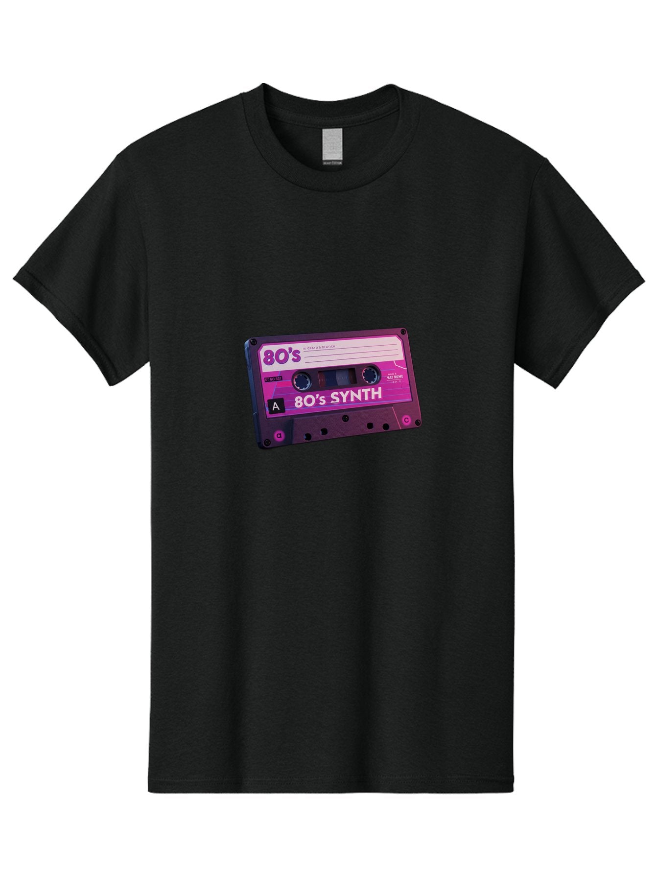 80-S-Synth-Cassette Men'S Graphic Tee, 100% Cotton, Comfortable Casual Summer Wear, Machine Washable, 80'S Synth Music, Vintage Cassette Tape, Retro 80S, Synthwave, Electronic Sound, Cassette Mix, A Side, 80'S Nostalgia, Baa117