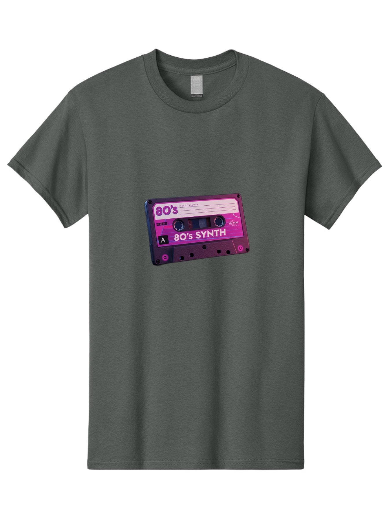80-S-Synth-Cassette Men'S Graphic Tee, 100% Cotton, Comfortable Casual Summer Wear, Machine Washable, 80'S Synth Music, Vintage Cassette Tape, Retro 80S, Synthwave, Electronic Sound, Cassette Mix, A Side, 80'S Nostalgia, Baa117 4