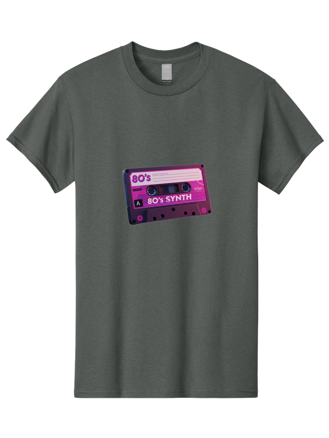 80-S-Synth-Cassette Men'S Graphic Tee, 100% Cotton, Comfortable Casual Summer Wear, Machine Washable, 80'S Synth Music, Vintage Cassette Tape, Retro 80S, Synthwave, Electronic Sound, Cassette Mix, A Side, 80'S Nostalgia, Baa117 23