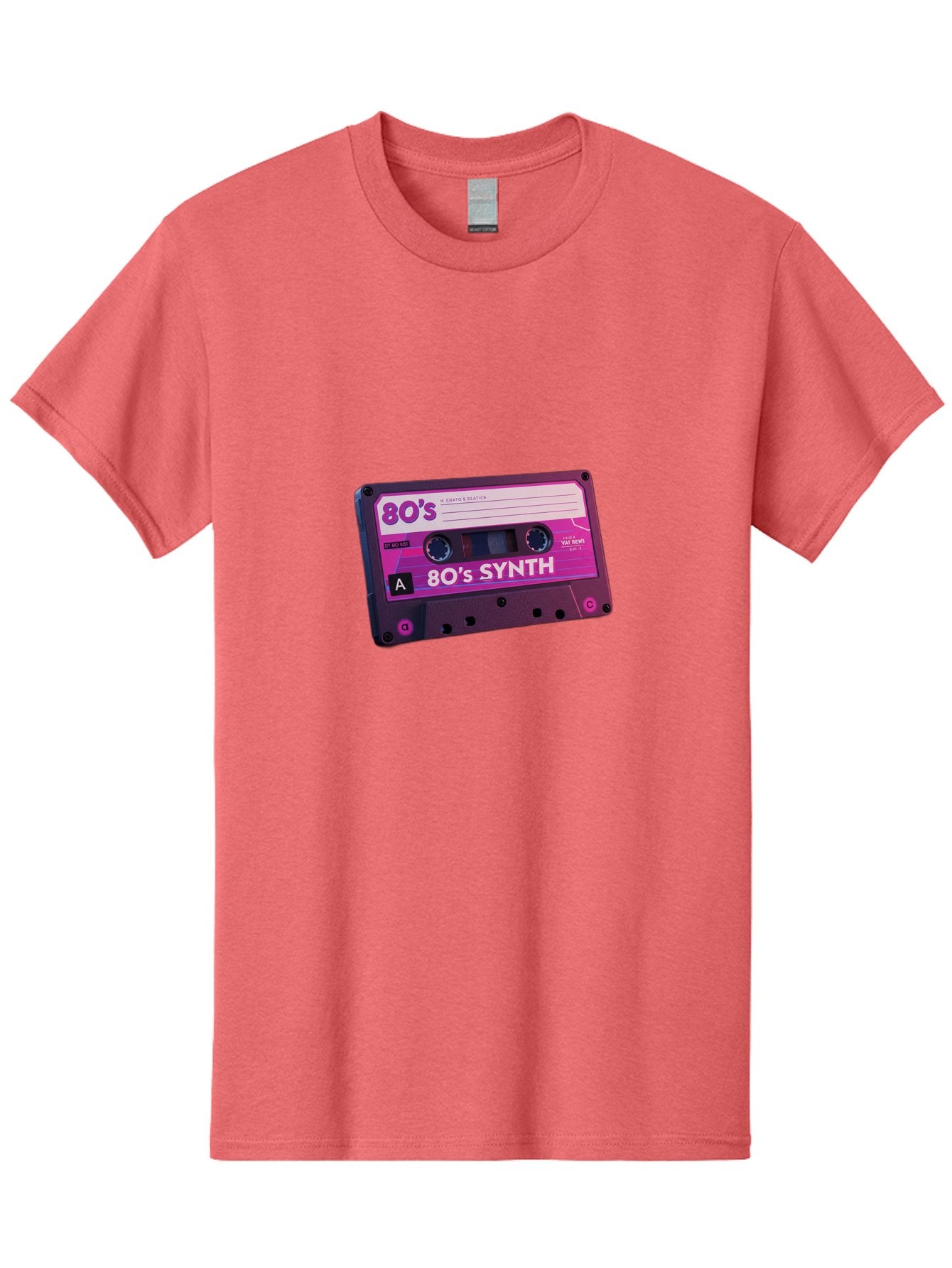 80-S-Synth-Cassette Men'S Graphic Tee, 100% Cotton, Comfortable Casual Summer Wear, Machine Washable, 80'S Synth Music, Vintage Cassette Tape, Retro 80S, Synthwave, Electronic Sound, Cassette Mix, A Side, 80'S Nostalgia, Baa117 9