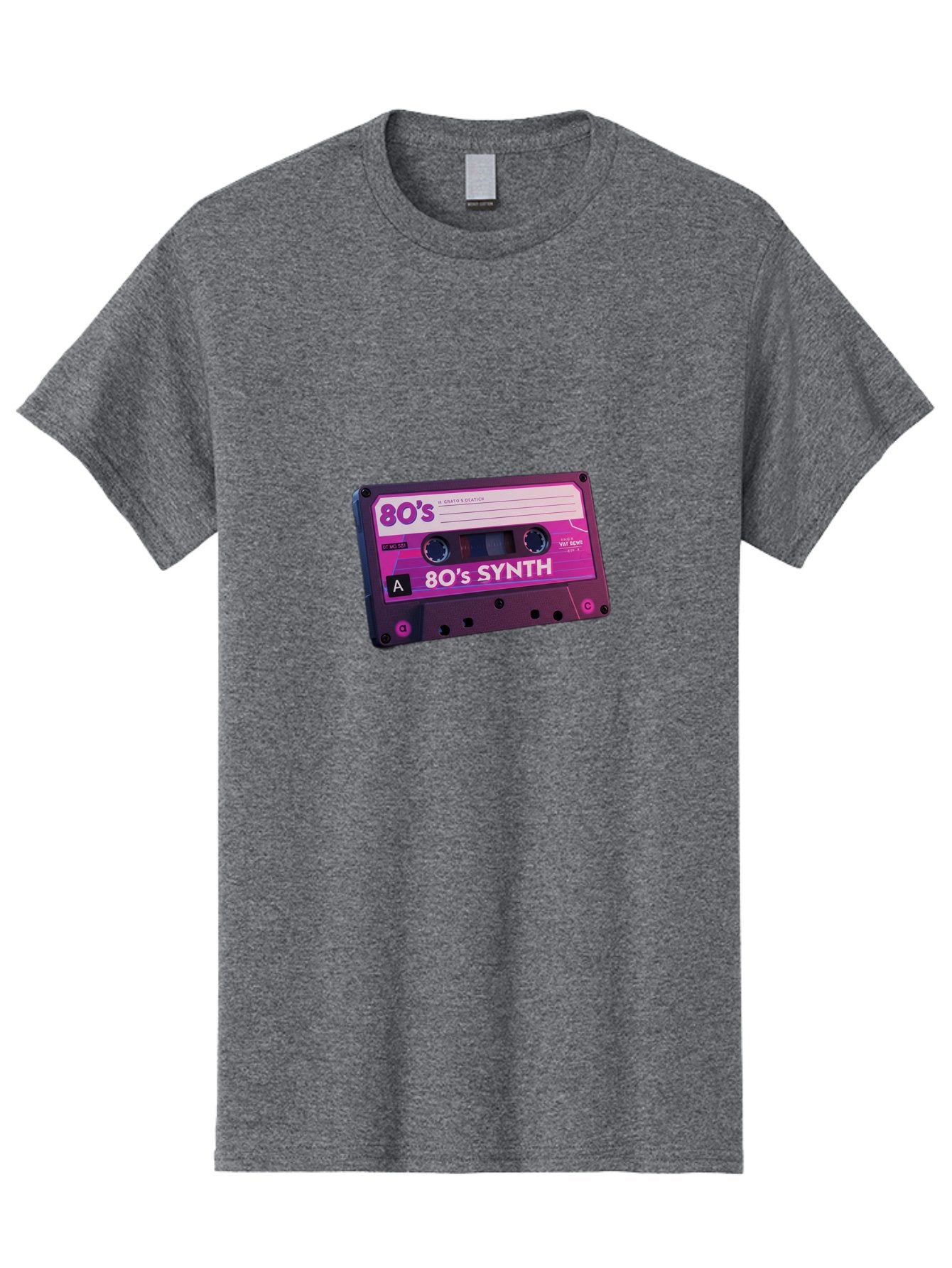 80-S-Synth-Cassette Men'S Graphic Tee, 100% Cotton, Comfortable Casual Summer Wear, Machine Washable, 80'S Synth Music, Vintage Cassette Tape, Retro 80S, Synthwave, Electronic Sound, Cassette Mix, A Side, 80'S Nostalgia, Baa117 3