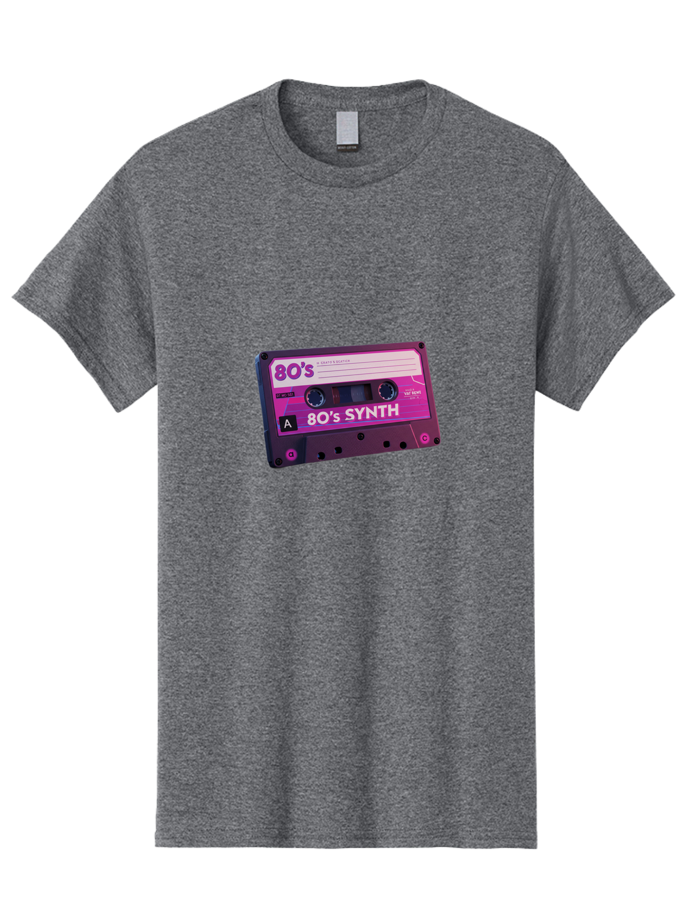 80-S-Synth-Cassette Men'S Graphic Tee, 100% Cotton, Comfortable Casual Summer Wear, Machine Washable, 80'S Synth Music, Vintage Cassette Tape, Retro 80S, Synthwave, Electronic Sound, Cassette Mix, A Side, 80'S Nostalgia, Baa117 17