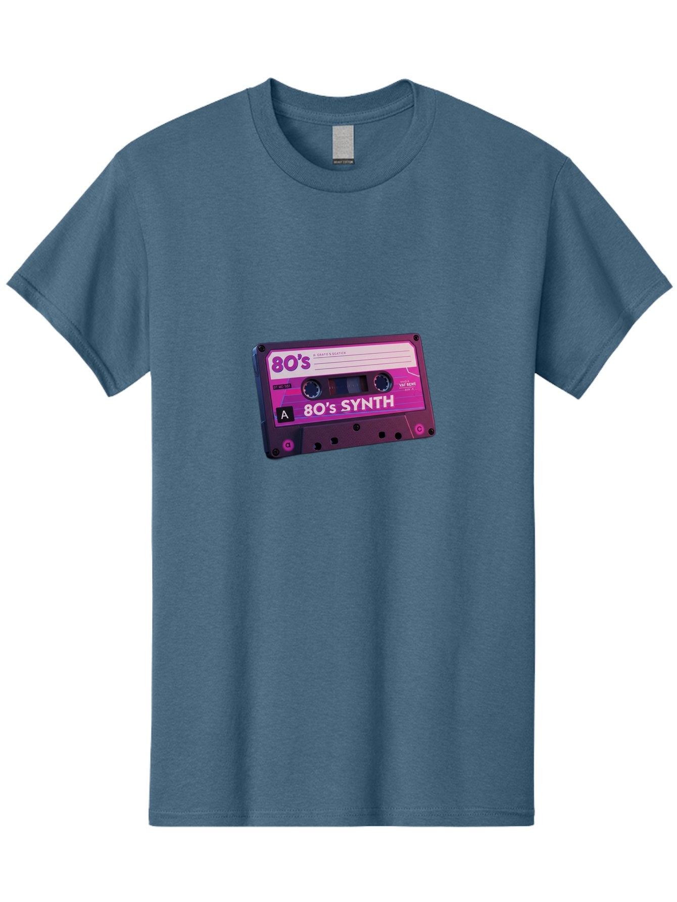 80-S-Synth-Cassette Men'S Graphic Tee, 100% Cotton, Comfortable Casual Summer Wear, Machine Washable, 80'S Synth Music, Vintage Cassette Tape, Retro 80S, Synthwave, Electronic Sound, Cassette Mix, A Side, 80'S Nostalgia, Baa117