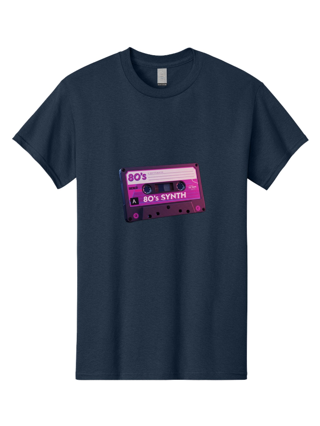 80-S-Synth-Cassette Men'S Graphic Tee, 100% Cotton, Comfortable Casual Summer Wear, Machine Washable, 80'S Synth Music, Vintage Cassette Tape, Retro 80S, Synthwave, Electronic Sound, Cassette Mix, A Side, 80'S Nostalgia, Baa117 5