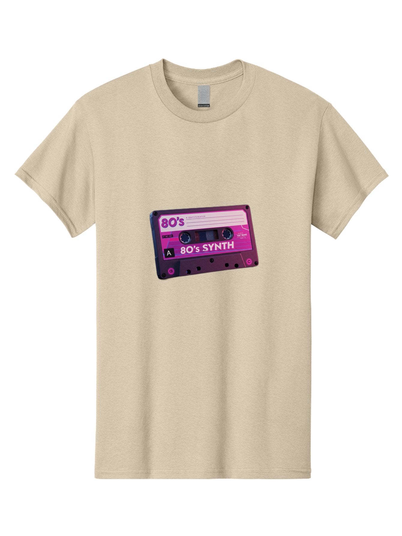 80-S-Synth-Cassette Men'S Graphic Tee, 100% Cotton, Comfortable Casual Summer Wear, Machine Washable, 80'S Synth Music, Vintage Cassette Tape, Retro 80S, Synthwave, Electronic Sound, Cassette Mix, A Side, 80'S Nostalgia, Baa117 10