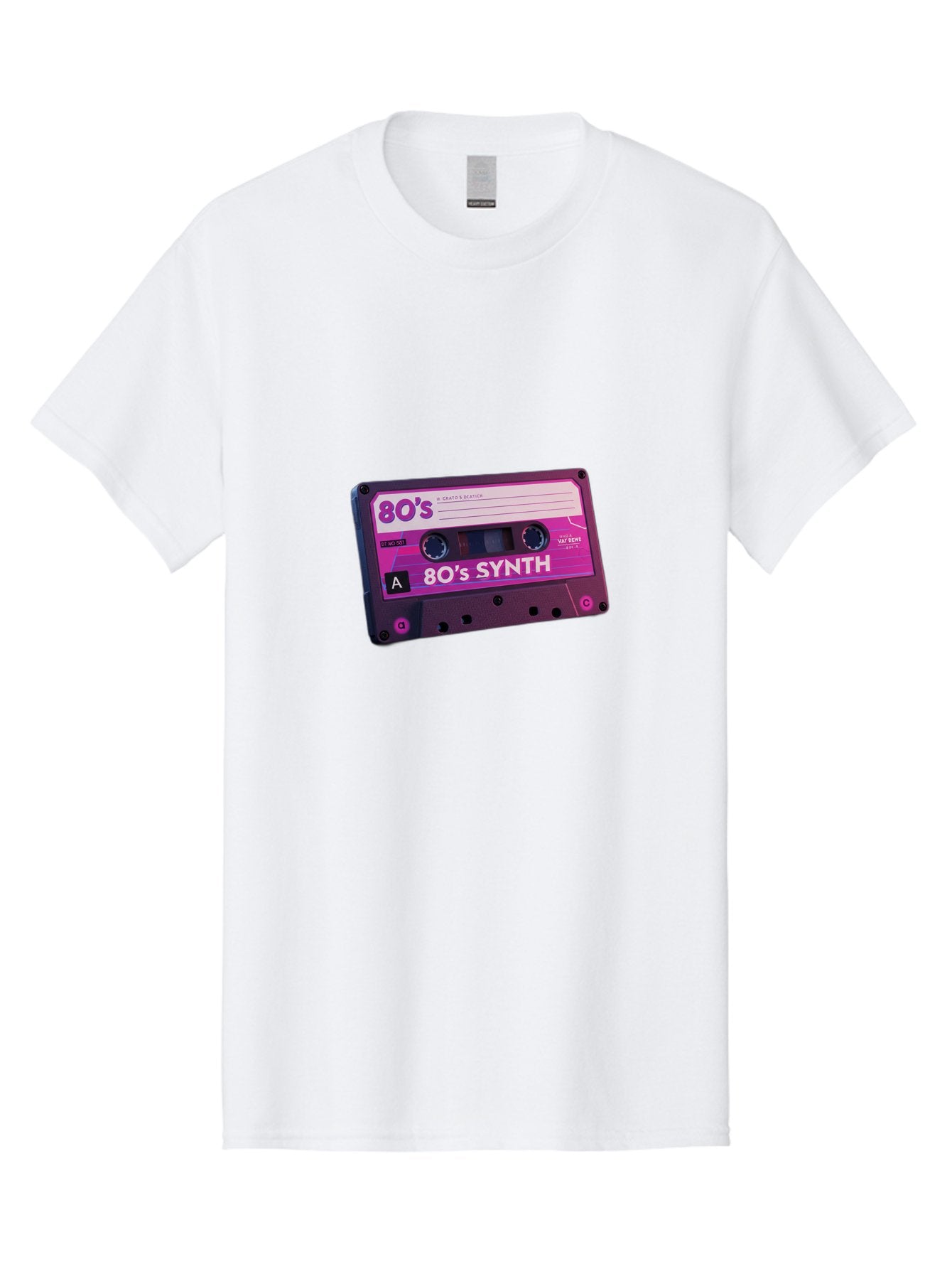 80-S-Synth-Cassette Men'S Graphic Tee, 100% Cotton, Comfortable Casual Summer Wear, Machine Washable, 80'S Synth Music, Vintage Cassette Tape, Retro 80S, Synthwave, Electronic Sound, Cassette Mix, A Side, 80'S Nostalgia, Baa117 11