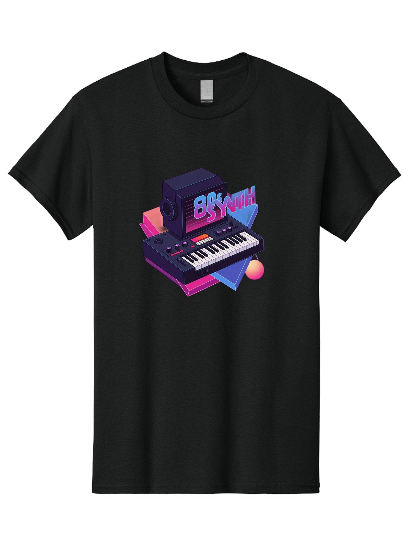 80S-Synth Men'S Graphic Tee, 100% Cotton, Comfortable Casual Summer Wear, Machine Washable, Retro Synthesizer, Vintage Electronic Keyboard, 80S Music Gear, Synthwave, Nostalgic Audio Equipment, Electronic Music Production, Baa119 11