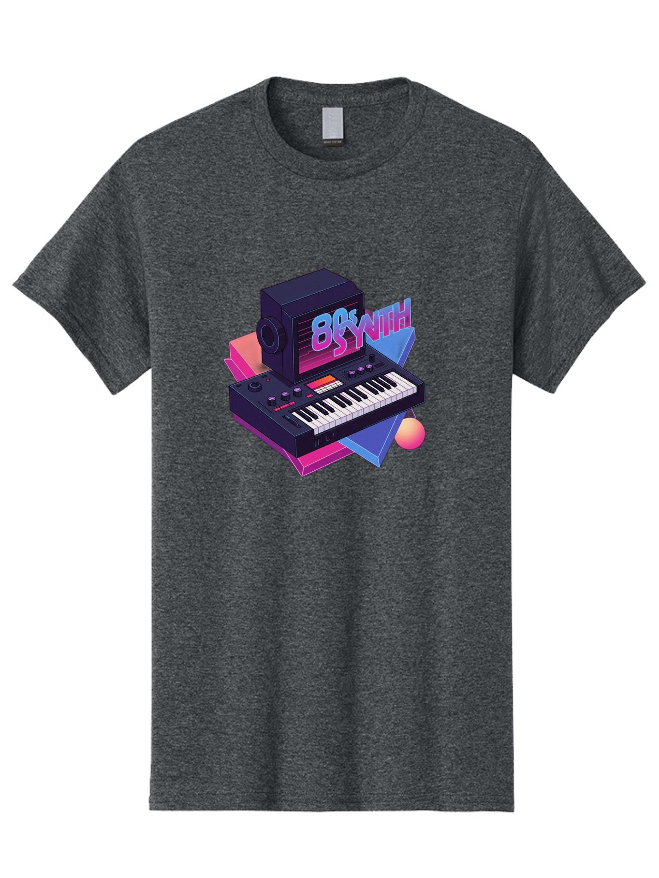 80S-Synth Men'S Graphic Tee, 100% Cotton, Comfortable Casual Summer Wear, Machine Washable, Retro Synthesizer, Vintage Electronic Keyboard, 80S Music Gear, Synthwave, Nostalgic Audio Equipment, Electronic Music Production, Baa119