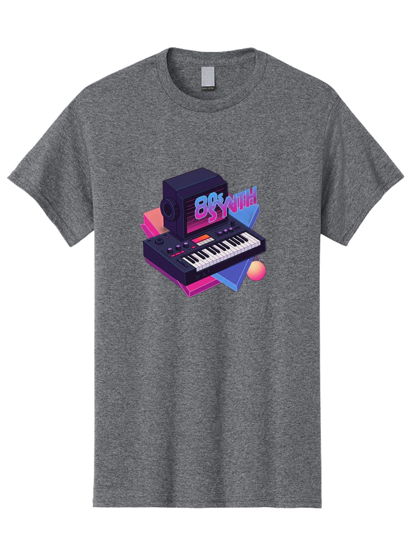 80S-Synth Men'S Graphic Tee, 100% Cotton, Comfortable Casual Summer Wear, Machine Washable, Retro Synthesizer, Vintage Electronic Keyboard, 80S Music Gear, Synthwave, Nostalgic Audio Equipment, Electronic Music Production, Baa119 14