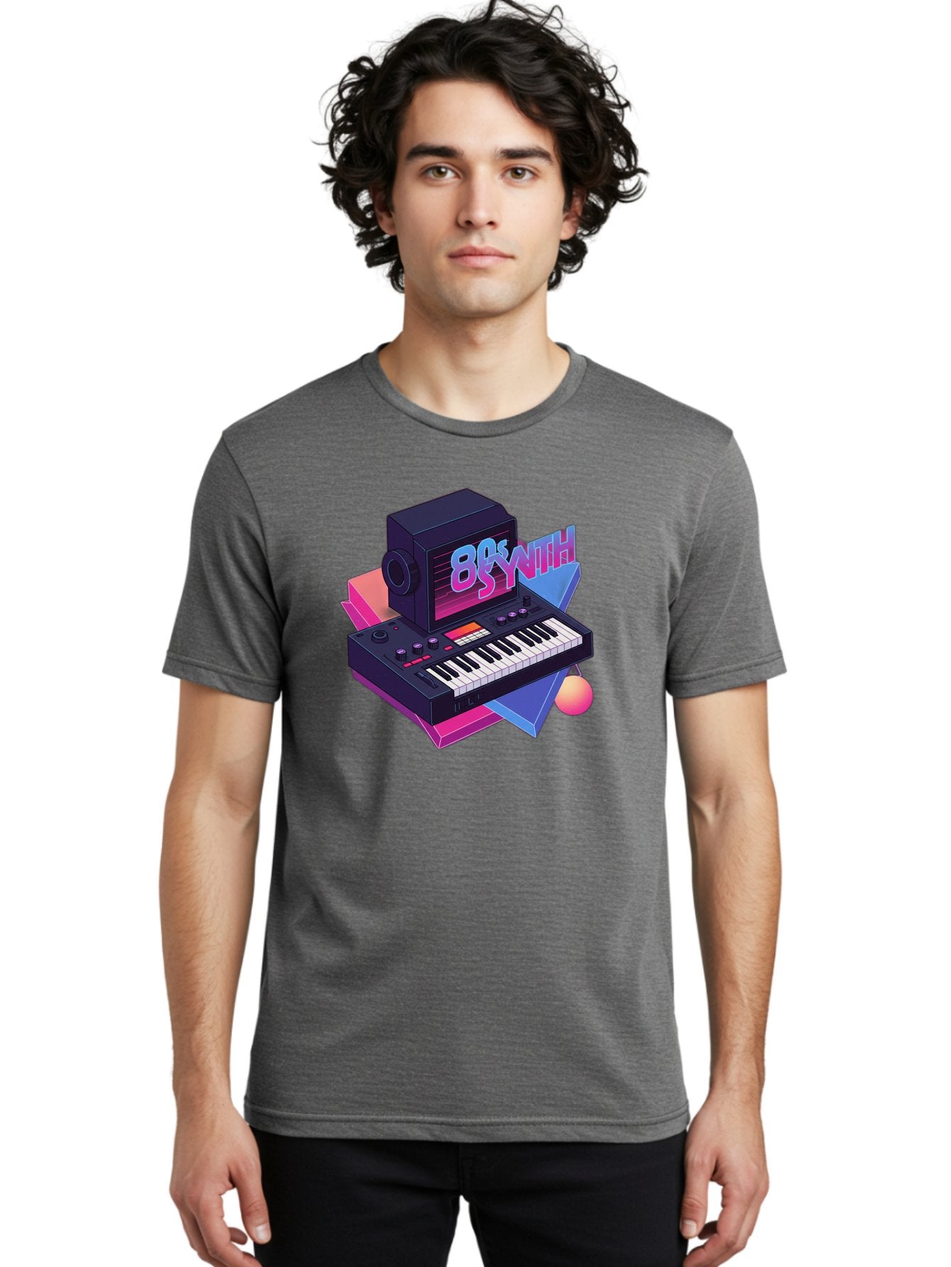 80S-Synth Men'S Graphic Tee, 100% Cotton, Comfortable Casual Summer Wear, Machine Washable, Retro Synthesizer, Vintage Electronic Keyboard, 80S Music Gear, Synthwave, Nostalgic Audio Equipment, Electronic Music Production, Baa119 29