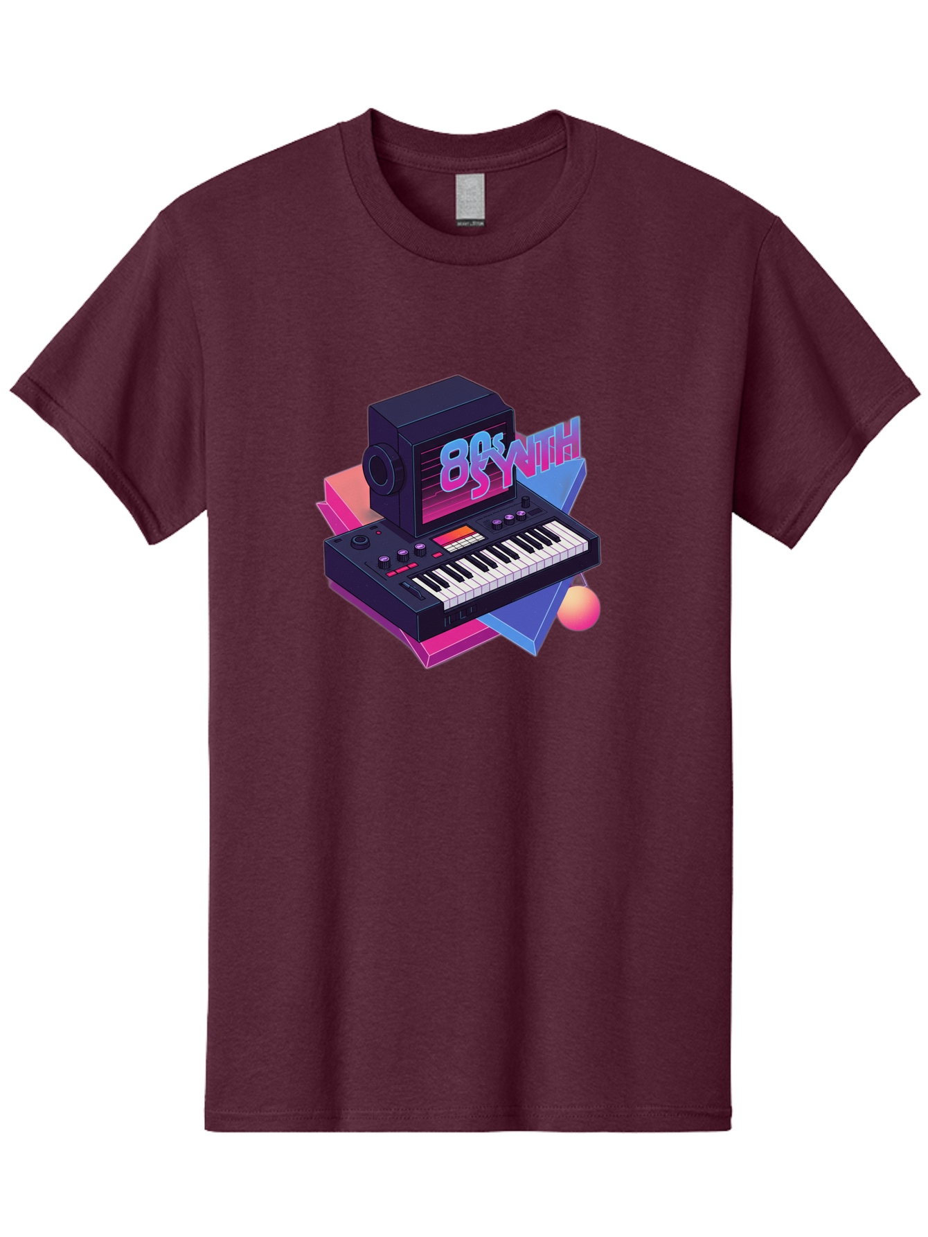 80S-Synth Men'S Graphic Tee, 100% Cotton, Comfortable Casual Summer Wear, Machine Washable, Retro Synthesizer, Vintage Electronic Keyboard, 80S Music Gear, Synthwave, Nostalgic Audio Equipment, Electronic Music Production, Baa119 25