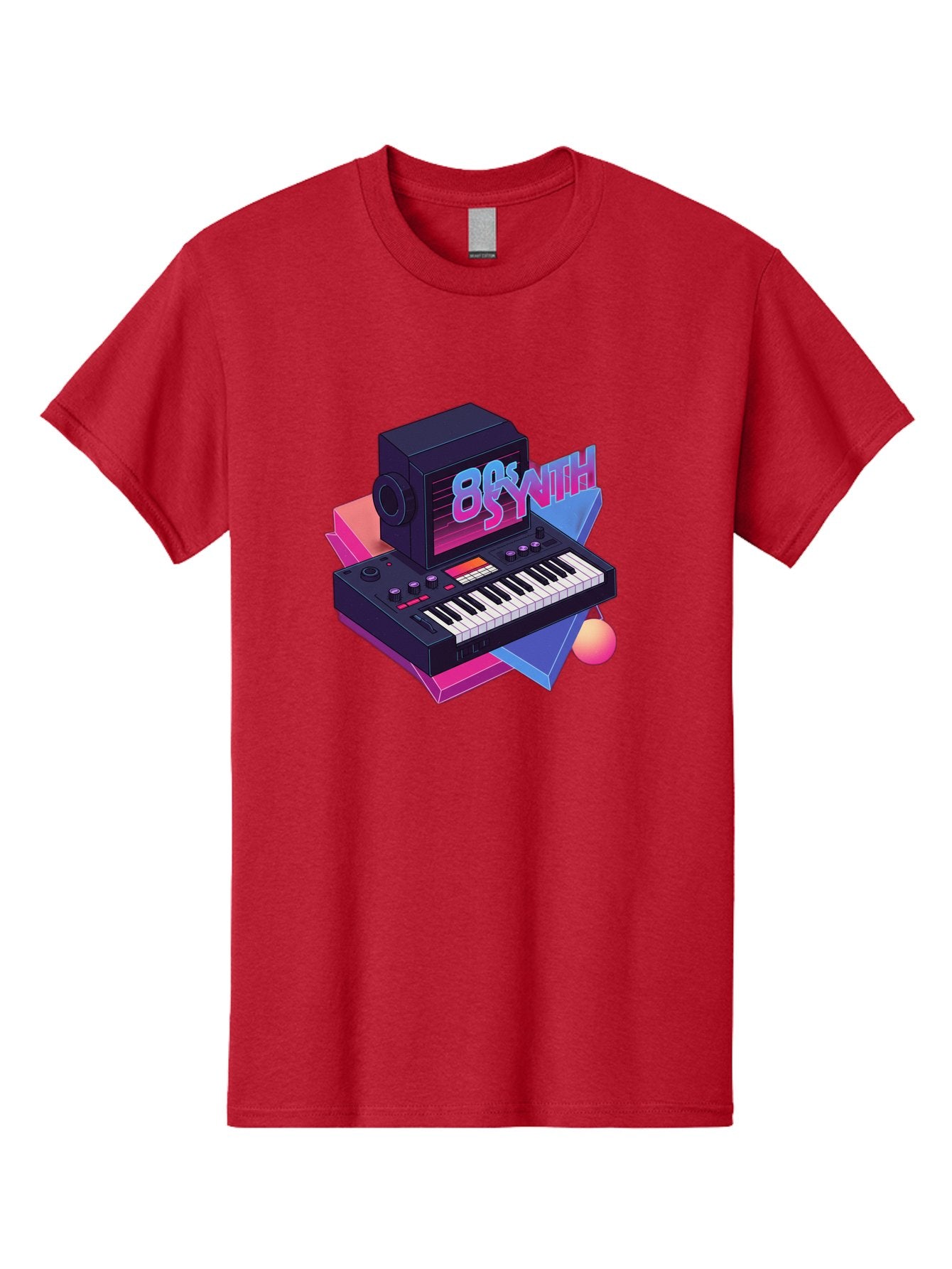 80S-Synth Men'S Graphic Tee, 100% Cotton, Comfortable Casual Summer Wear, Machine Washable, Retro Synthesizer, Vintage Electronic Keyboard, 80S Music Gear, Synthwave, Nostalgic Audio Equipment, Electronic Music Production, Baa119 12