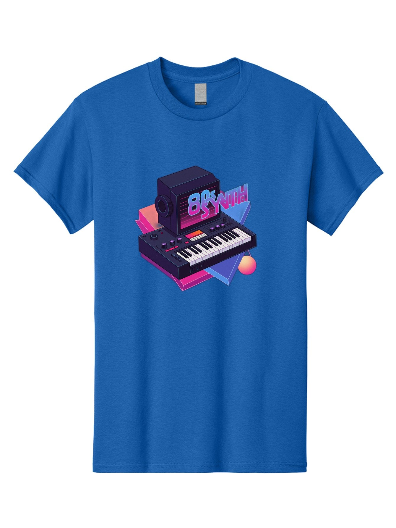 80S-Synth Men'S Graphic Tee, 100% Cotton, Comfortable Casual Summer Wear, Machine Washable, Retro Synthesizer, Vintage Electronic Keyboard, 80S Music Gear, Synthwave, Nostalgic Audio Equipment, Electronic Music Production, Baa119 6