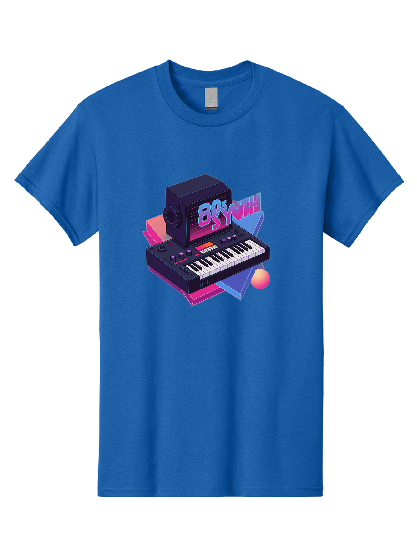 80S-Synth Men'S Graphic Tee, 100% Cotton, Comfortable Casual Summer Wear, Machine Washable, Retro Synthesizer, Vintage Electronic Keyboard, 80S Music Gear, Synthwave, Nostalgic Audio Equipment, Electronic Music Production, Baa119 13