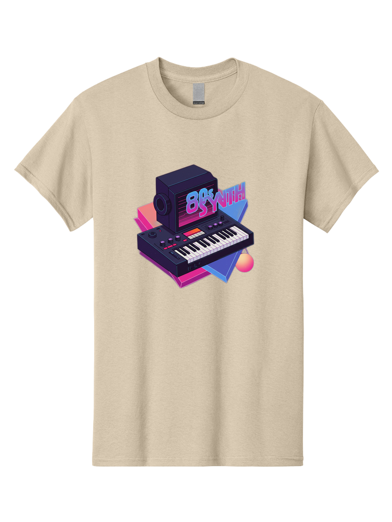 80S-Synth Men'S Graphic Tee, 100% Cotton, Comfortable Casual Summer Wear, Machine Washable, Retro Synthesizer, Vintage Electronic Keyboard, 80S Music Gear, Synthwave, Nostalgic Audio Equipment, Electronic Music Production, Baa119 29