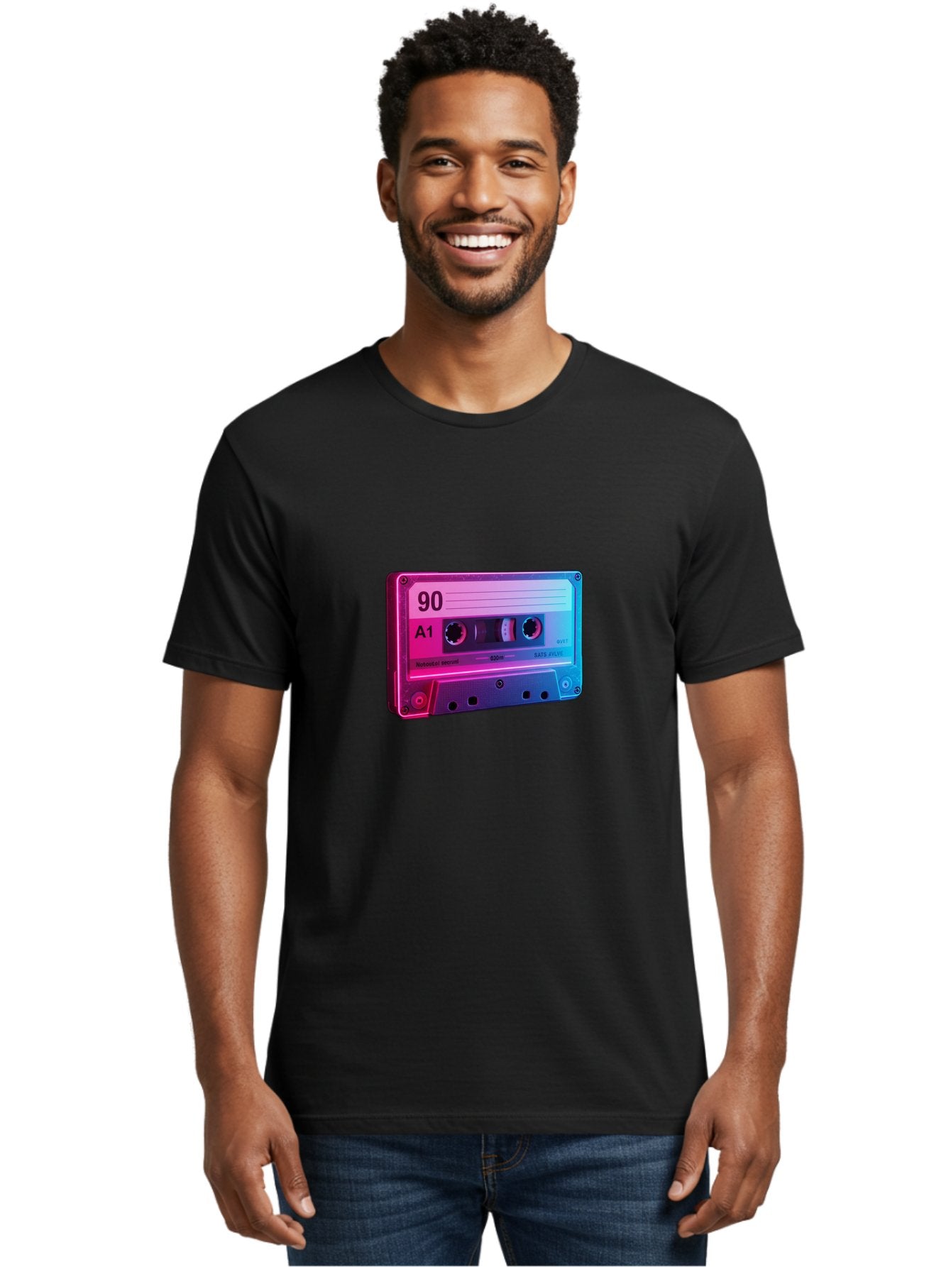 90-A1-Cassette-Tape Men'S Graphic Tee, 100% Cotton, Comfortable Casual Summer Wear, Machine Washable, Retro Cassette Tape, Vintage Music, Nostalgic Technology, 90S Music, A1 Mix Tape, Retro Aesthetics, Vinyl Revival, Music Nostalgia, Baa120 16