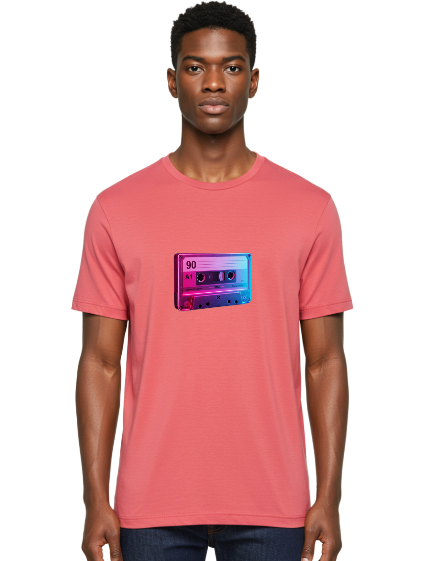 90-A1-Cassette-Tape Men'S Graphic Tee, 100% Cotton, Comfortable Casual Summer Wear, Machine Washable, Retro Cassette Tape, Vintage Music, Nostalgic Technology, 90S Music, A1 Mix Tape, Retro Aesthetics, Vinyl Revival, Music Nostalgia, Baa120 12