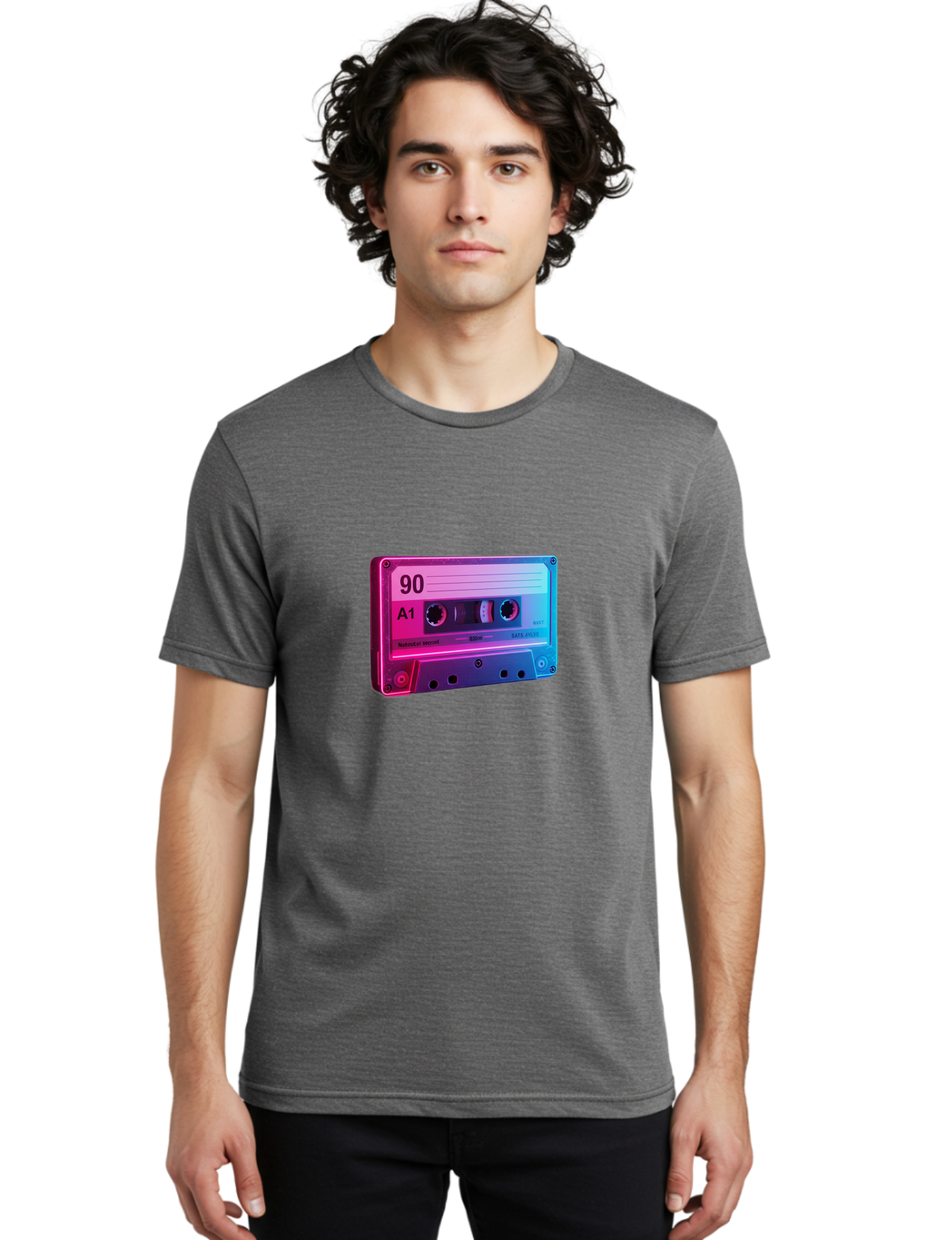 90-A1-Cassette-Tape Men'S Graphic Tee, 100% Cotton, Comfortable Casual Summer Wear, Machine Washable, Retro Cassette Tape, Vintage Music, Nostalgic Technology, 90S Music, A1 Mix Tape, Retro Aesthetics, Vinyl Revival, Music Nostalgia, Baa120 22