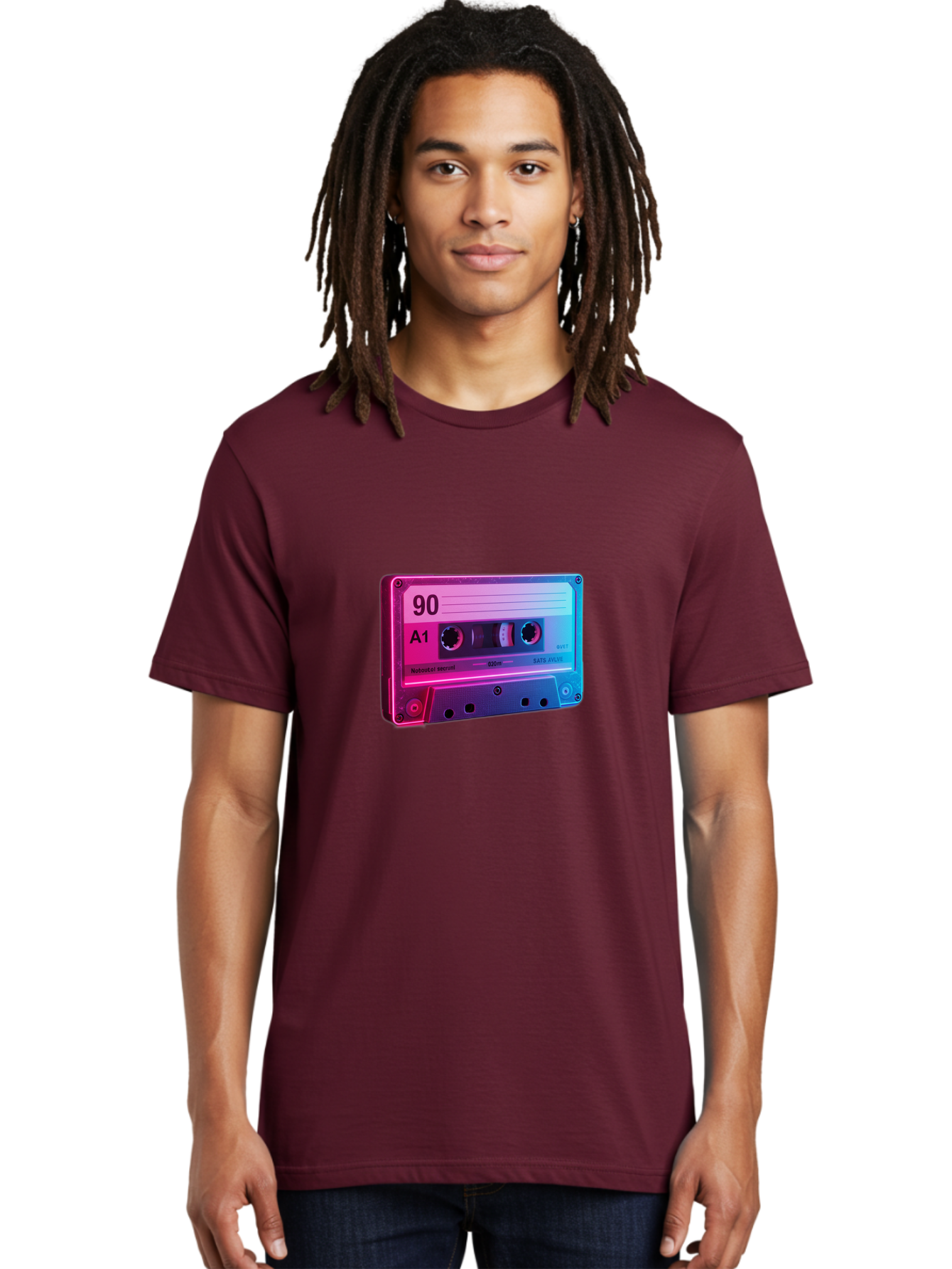 90-A1-Cassette-Tape Men'S Graphic Tee, 100% Cotton, Comfortable Casual Summer Wear, Machine Washable, Retro Cassette Tape, Vintage Music, Nostalgic Technology, 90S Music, A1 Mix Tape, Retro Aesthetics, Vinyl Revival, Music Nostalgia, Baa120 28