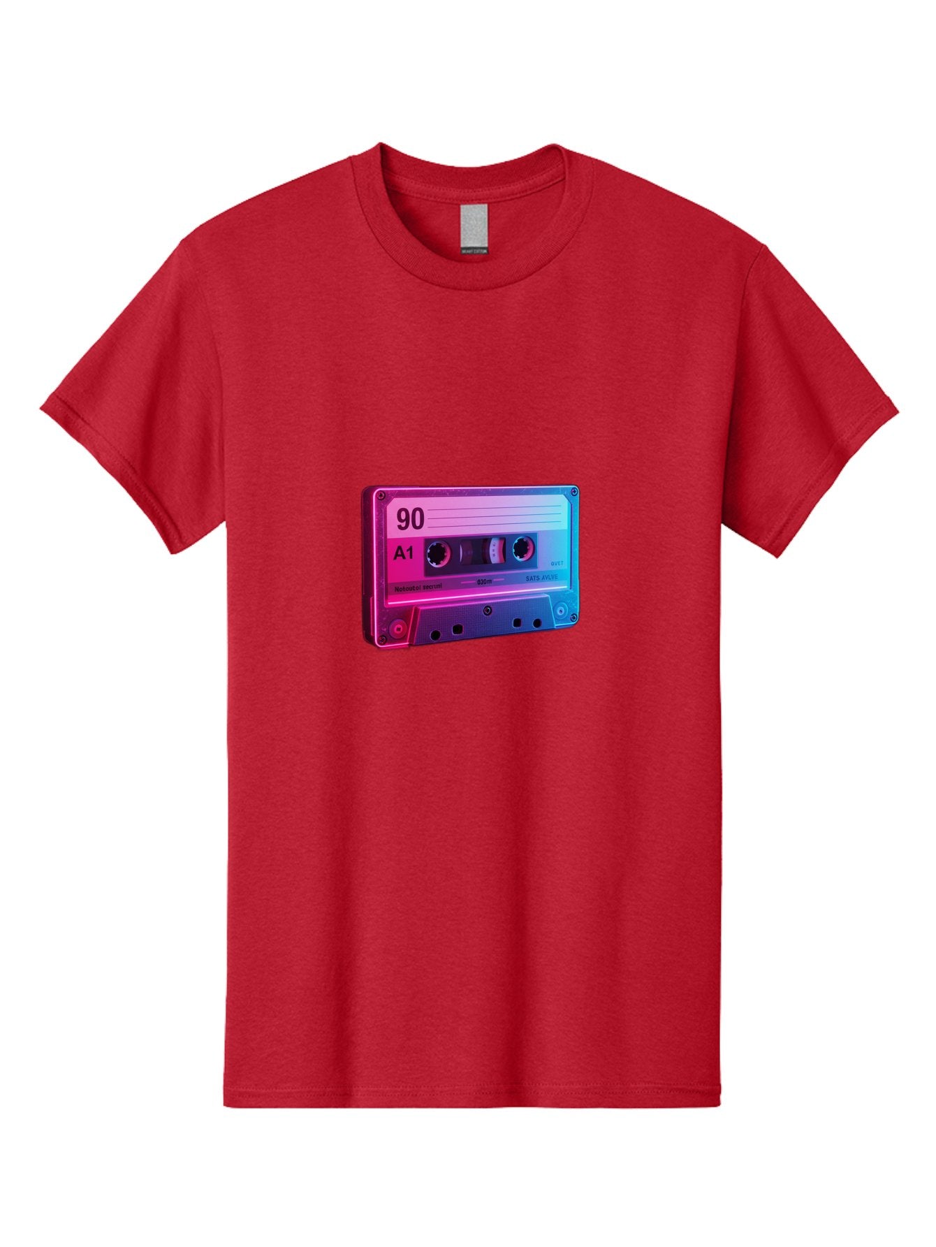 90-A1-Cassette-Tape Men'S Graphic Tee, 100% Cotton, Comfortable Casual Summer Wear, Machine Washable, Retro Cassette Tape, Vintage Music, Nostalgic Technology, 90S Music, A1 Mix Tape, Retro Aesthetics, Vinyl Revival, Music Nostalgia, Baa120