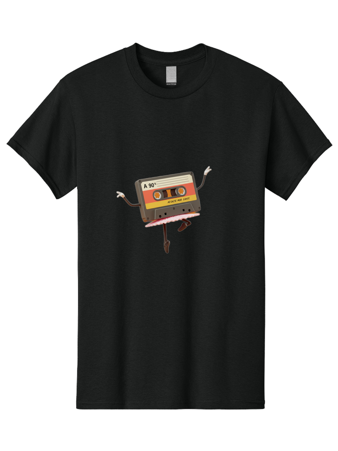 A-90Deg Men'S Graphic Tee, 100% Cotton, Comfortable Casual Summer Wear, Machine Washable, Retro Cassette Tape, Mixtape Artwork, Cassette With Arms And Legs, 90S Music Nostalgia, Mixtape Culture, Vintage Audio, Music Memorabilia, Baa123 27
