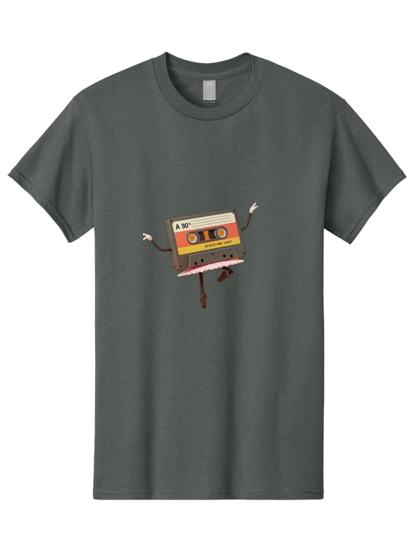 A-90Deg Men'S Graphic Tee, 100% Cotton, Comfortable Casual Summer Wear, Machine Washable, Retro Cassette Tape, Mixtape Artwork, Cassette With Arms And Legs, 90S Music Nostalgia, Mixtape Culture, Vintage Audio, Music Memorabilia, Baa123 8