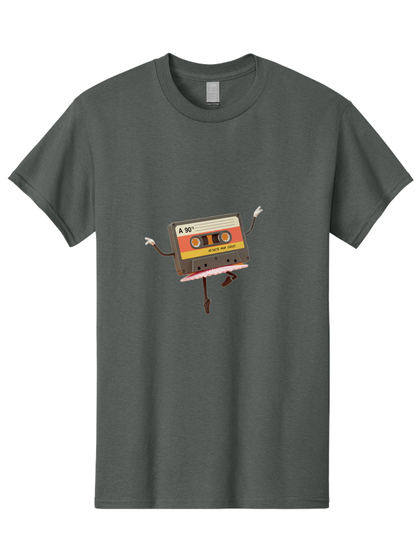 A-90Deg Men'S Graphic Tee, 100% Cotton, Comfortable Casual Summer Wear, Machine Washable, Retro Cassette Tape, Mixtape Artwork, Cassette With Arms And Legs, 90S Music Nostalgia, Mixtape Culture, Vintage Audio, Music Memorabilia, Baa123 11
