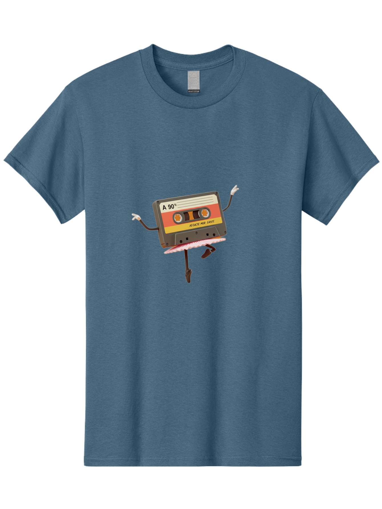 A-90Deg Men'S Graphic Tee, 100% Cotton, Comfortable Casual Summer Wear, Machine Washable, Retro Cassette Tape, Mixtape Artwork, Cassette With Arms And Legs, 90S Music Nostalgia, Mixtape Culture, Vintage Audio, Music Memorabilia, Baa123 19