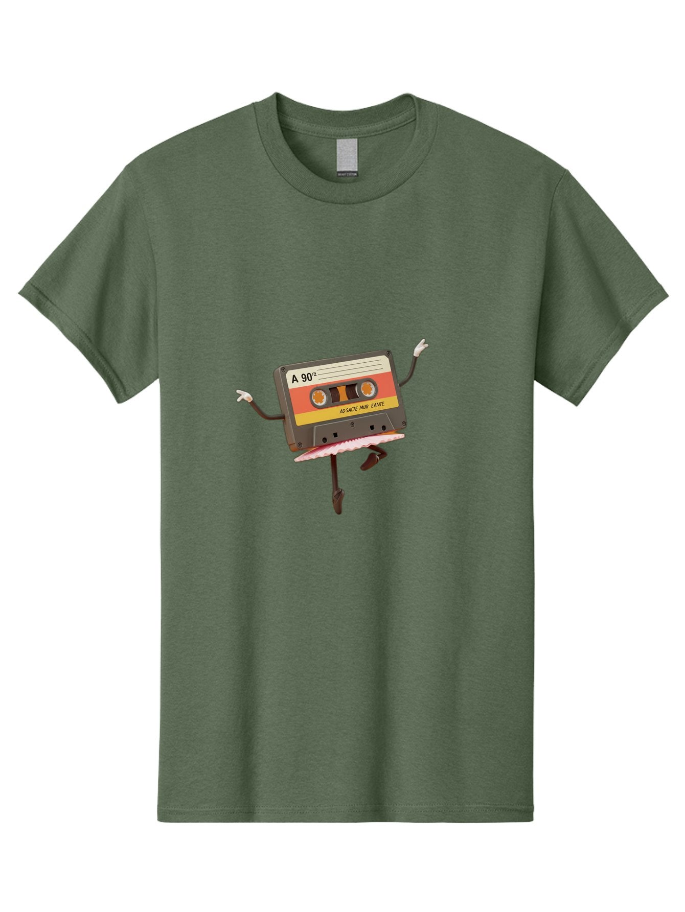 A-90Deg Men'S Graphic Tee, 100% Cotton, Comfortable Casual Summer Wear, Machine Washable, Retro Cassette Tape, Mixtape Artwork, Cassette With Arms And Legs, 90S Music Nostalgia, Mixtape Culture, Vintage Audio, Music Memorabilia, Baa123 5