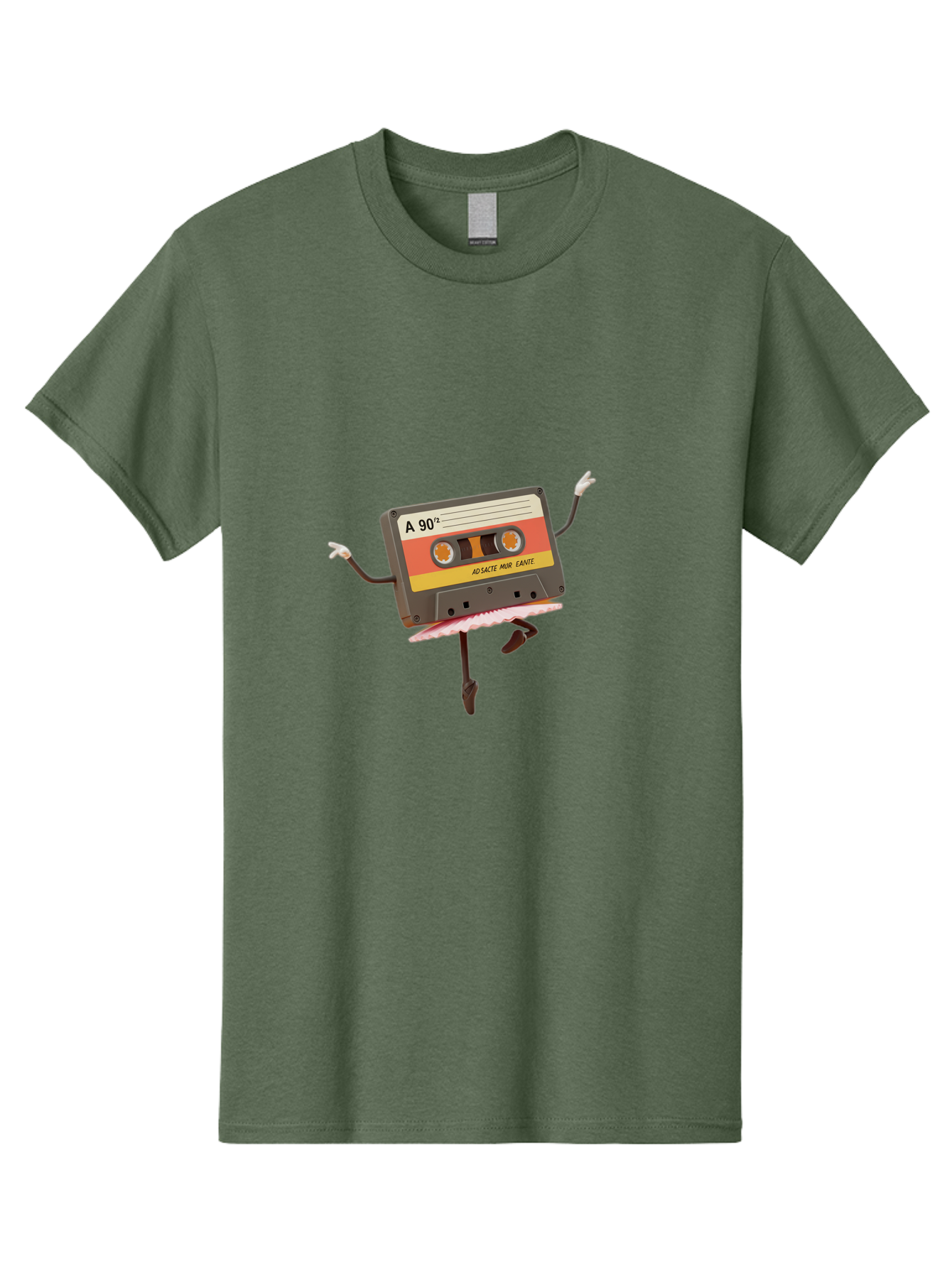 A-90Deg Men'S Graphic Tee, 100% Cotton, Comfortable Casual Summer Wear, Machine Washable, Retro Cassette Tape, Mixtape Artwork, Cassette With Arms And Legs, 90S Music Nostalgia, Mixtape Culture, Vintage Audio, Music Memorabilia, Baa123 15