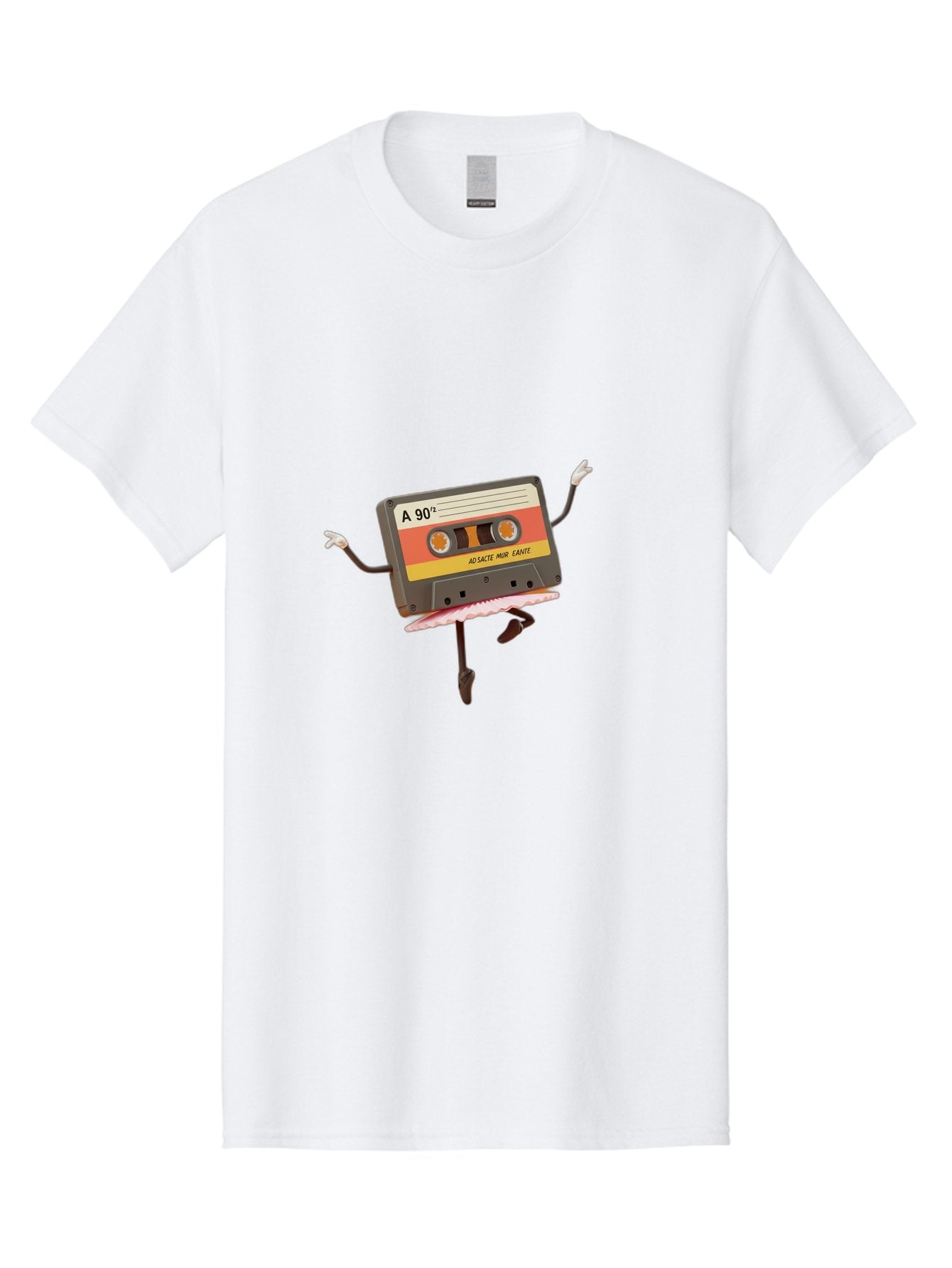 A-90Deg Men'S Graphic Tee, 100% Cotton, Comfortable Casual Summer Wear, Machine Washable, Retro Cassette Tape, Mixtape Artwork, Cassette With Arms And Legs, 90S Music Nostalgia, Mixtape Culture, Vintage Audio, Music Memorabilia, Baa123 13