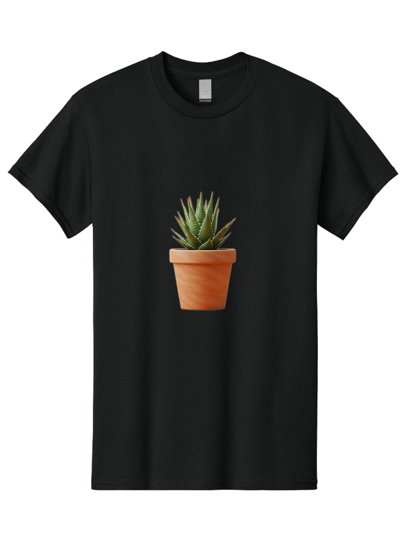 Agave-In-Terracotta-Pot Men'S Graphic Tee, 100% Cotton, Comfortable Casual Summer Wear, Machine Washable, Aloe Vera In Terracotta Pot, Succulent Plant, Indoor Decor, Minimalist Design, Low Maintenance, Green Leaves, Spiky Texture, Home Decor Baa124 21