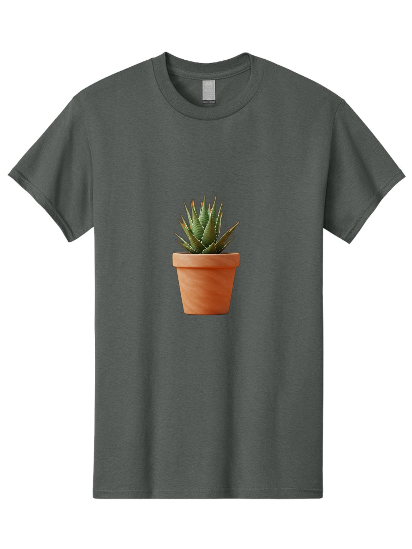 Agave-In-Terracotta-Pot Men'S Graphic Tee, 100% Cotton, Comfortable Casual Summer Wear, Machine Washable, Aloe Vera In Terracotta Pot, Succulent Plant, Indoor Decor, Minimalist Design, Low Maintenance, Green Leaves, Spiky Texture, Home Decor Baa124 6