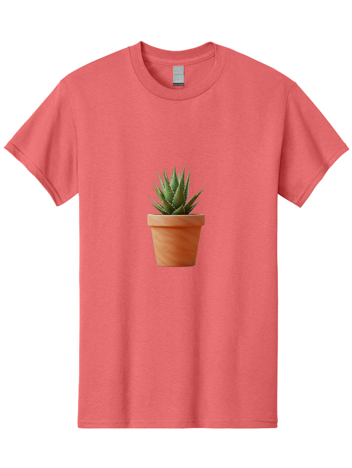 Agave-In-Terracotta-Pot Men'S Graphic Tee, 100% Cotton, Comfortable Casual Summer Wear, Machine Washable, Aloe Vera In Terracotta Pot, Succulent Plant, Indoor Decor, Minimalist Design, Low Maintenance, Green Leaves, Spiky Texture, Home Decor Baa124 17