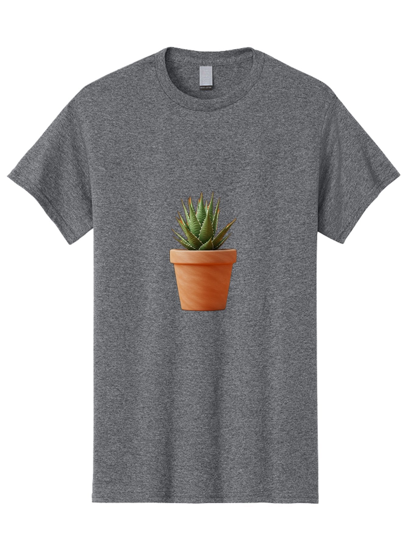 Agave-In-Terracotta-Pot Men'S Graphic Tee, 100% Cotton, Comfortable Casual Summer Wear, Machine Washable, Aloe Vera In Terracotta Pot, Succulent Plant, Indoor Decor, Minimalist Design, Low Maintenance, Green Leaves, Spiky Texture, Home Decor Baa124 11