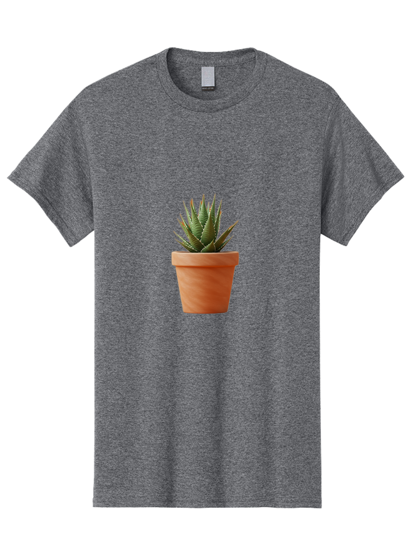 Agave-In-Terracotta-Pot Men'S Graphic Tee, 100% Cotton, Comfortable Casual Summer Wear, Machine Washable, Aloe Vera In Terracotta Pot, Succulent Plant, Indoor Decor, Minimalist Design, Low Maintenance, Green Leaves, Spiky Texture, Home Decor Baa124 7