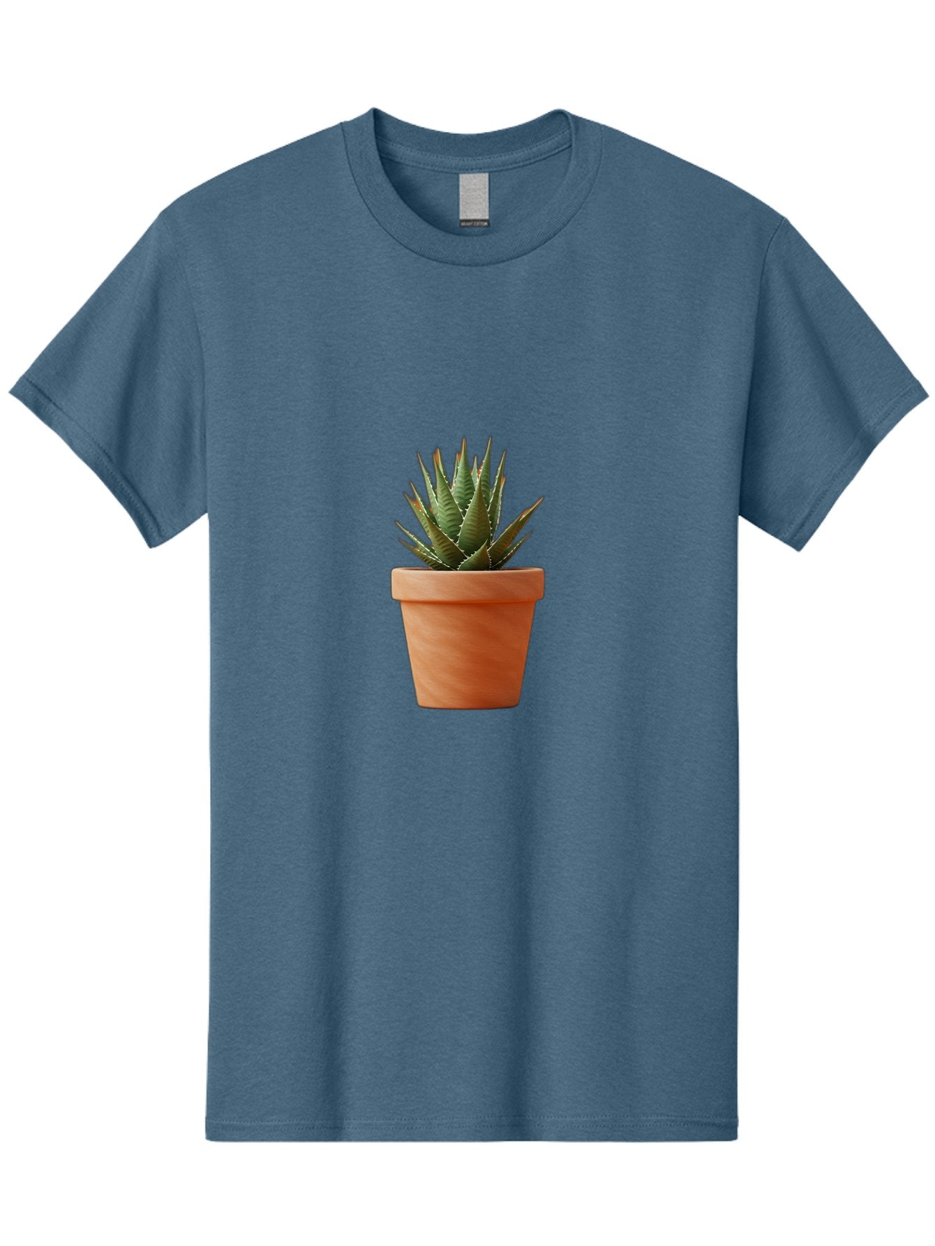 Agave-In-Terracotta-Pot Men'S Graphic Tee, 100% Cotton, Comfortable Casual Summer Wear, Machine Washable, Aloe Vera In Terracotta Pot, Succulent Plant, Indoor Decor, Minimalist Design, Low Maintenance, Green Leaves, Spiky Texture, Home Decor Baa124 10